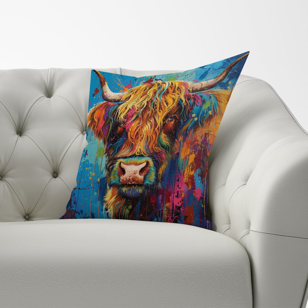 Splashart Highland Cow Cushions