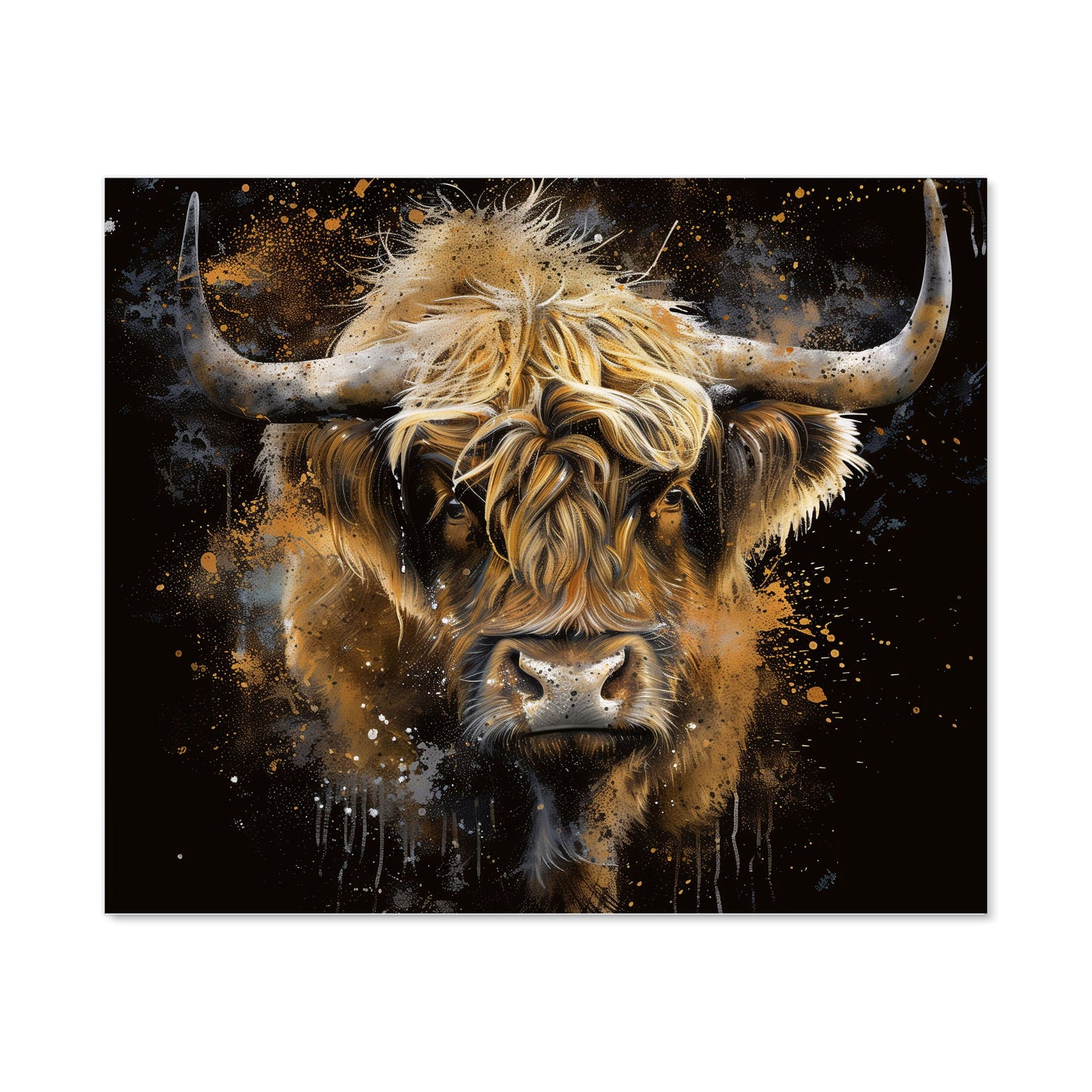 Bronze Splashart Highland Cow Kitchen Splashback