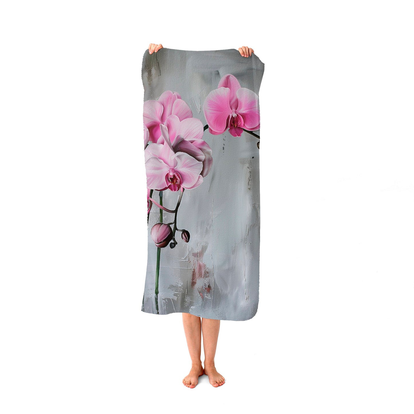 Pink Orchids Beach Towel