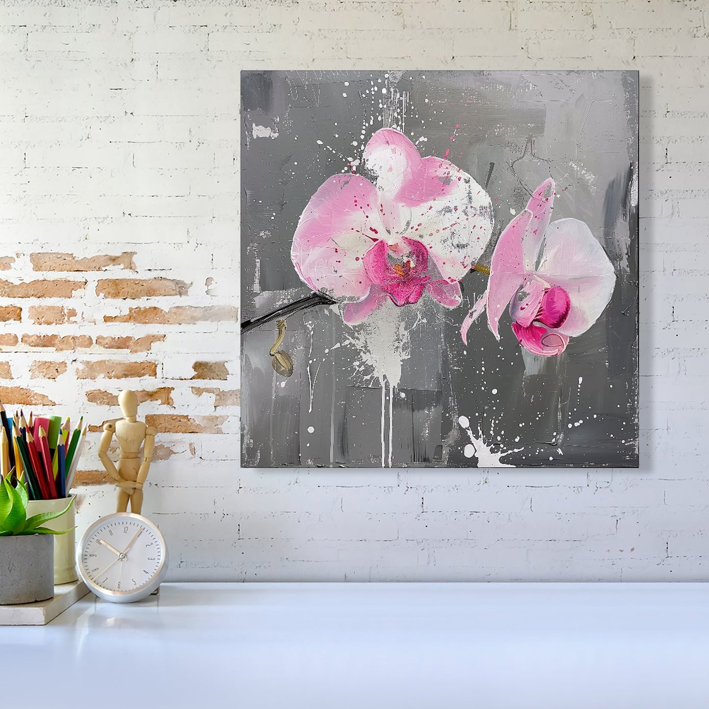 Pink Orchids Splashart Canvas