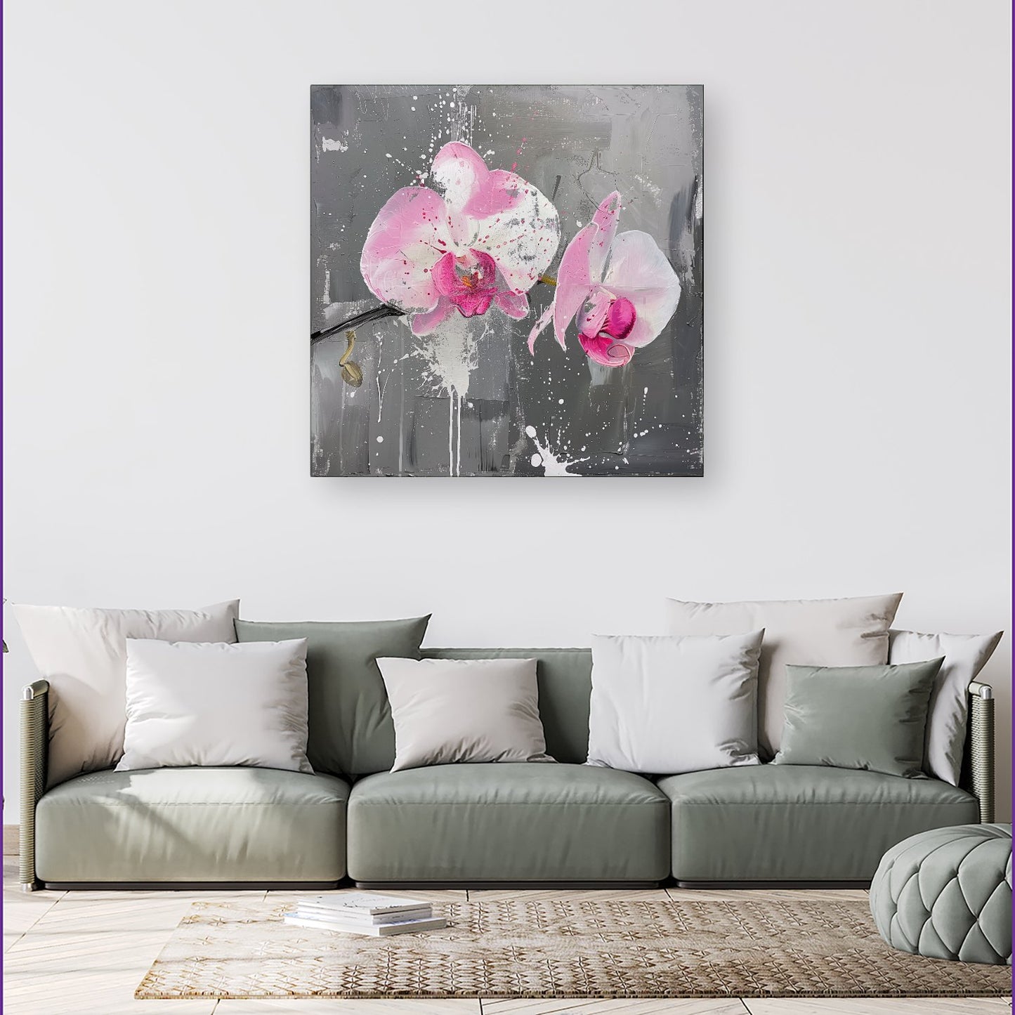 Pink Orchids Splashart Canvas