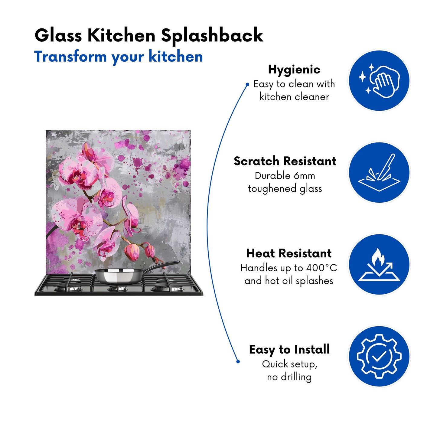 Orchids Splashart Kitchen Splashback