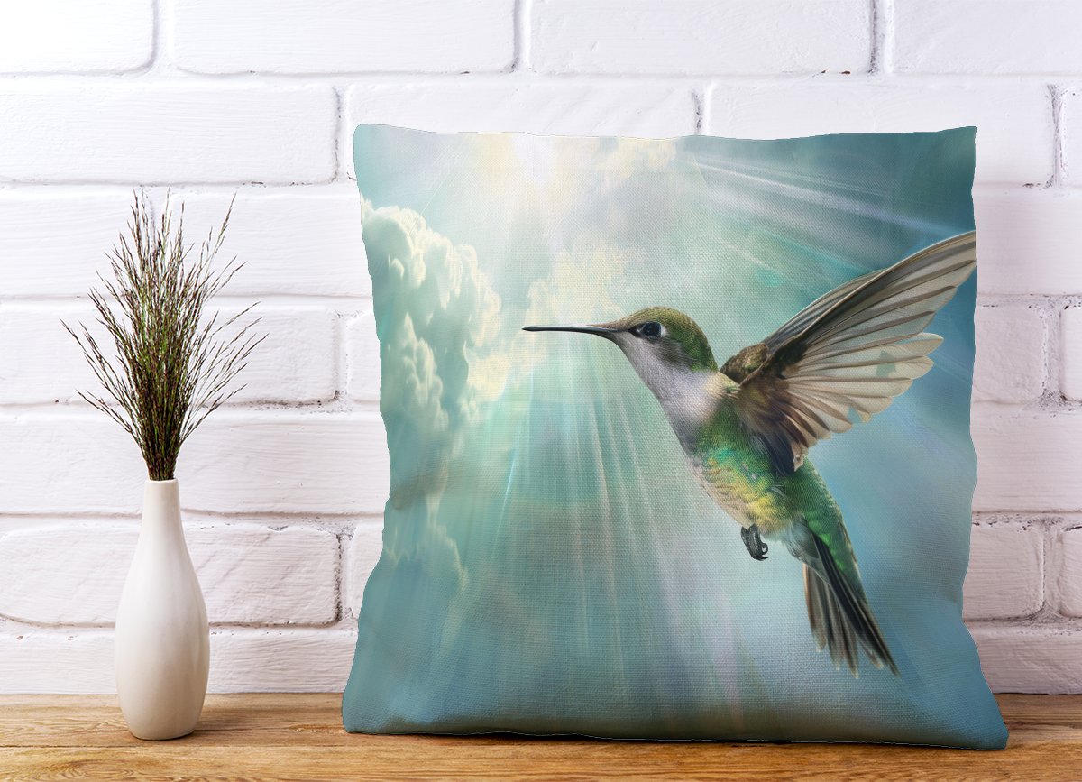 Hummingbird In A Beautiful Sky Cushions