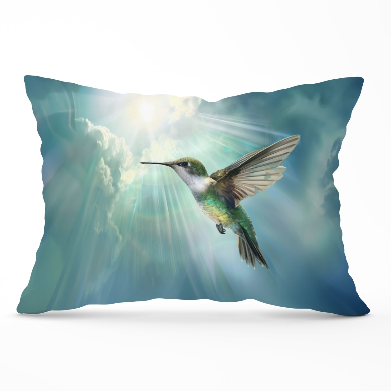 Hummingbird In A Beautiful Sky Cushions