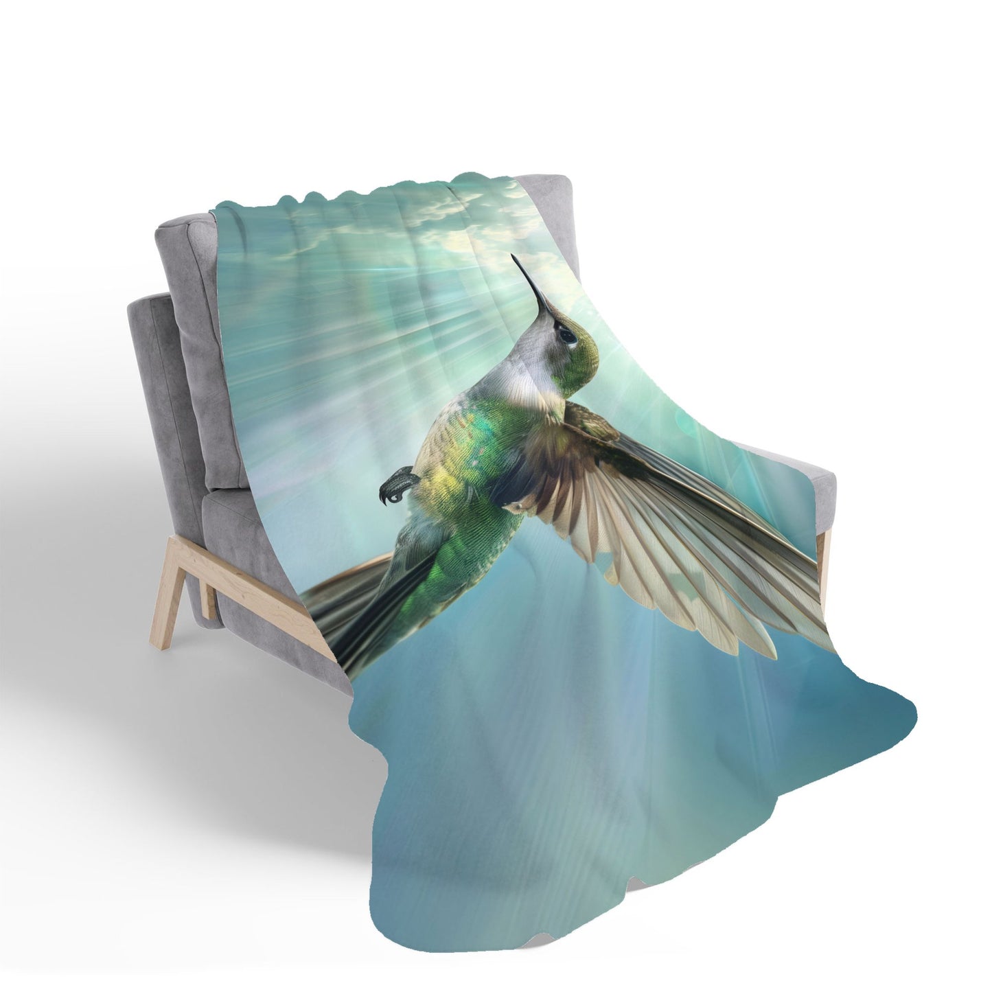 Hummingbird In A Beautiful Sky Sherpa Blanket