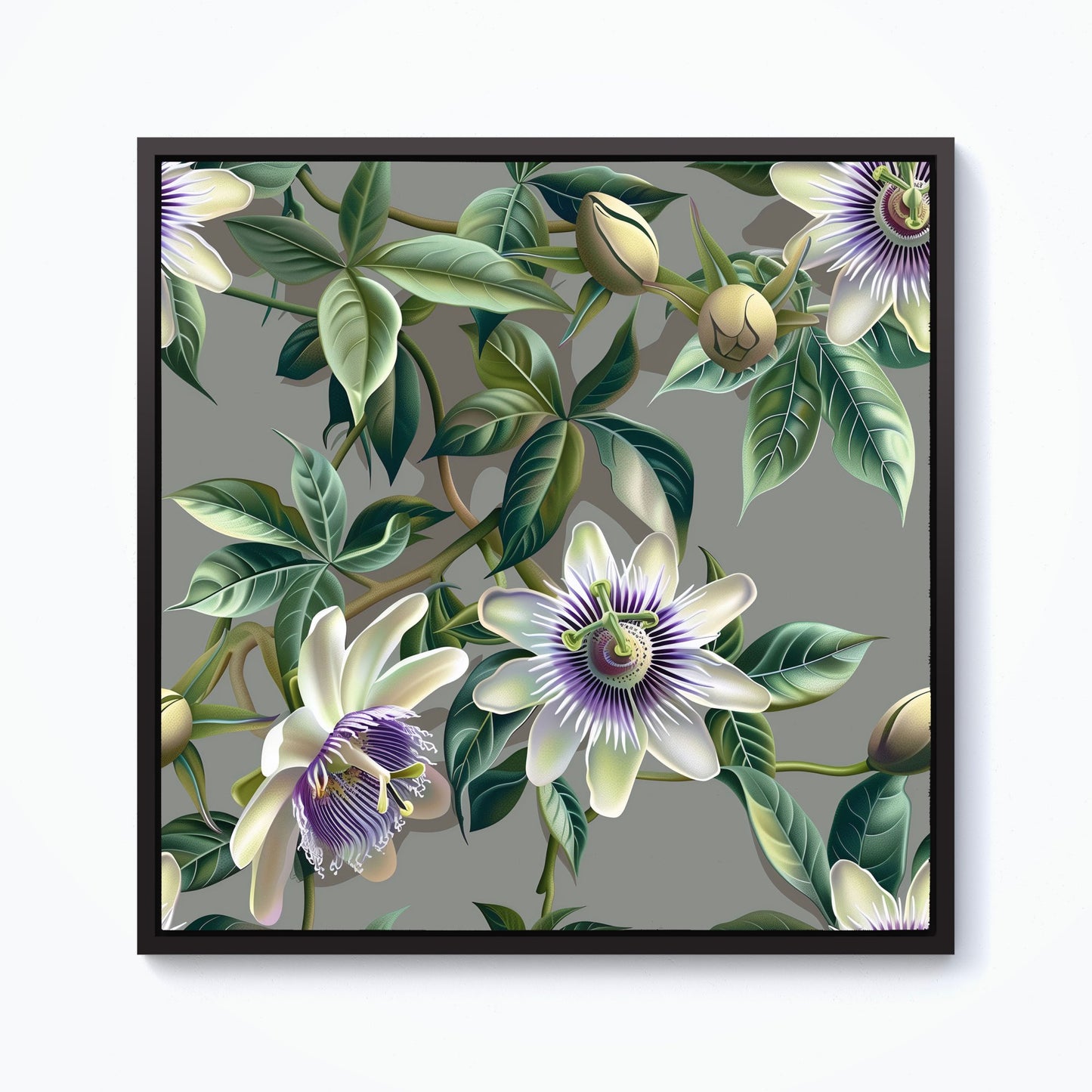 Passion Flowers Framed Canvas