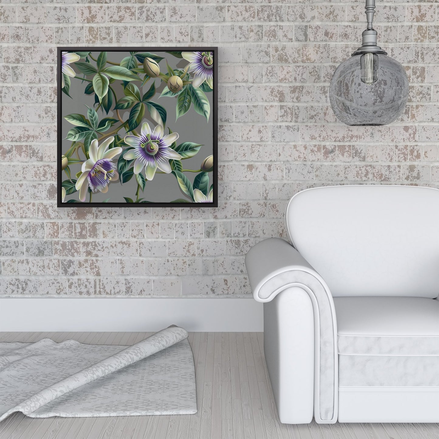 Passion Flowers Framed Canvas