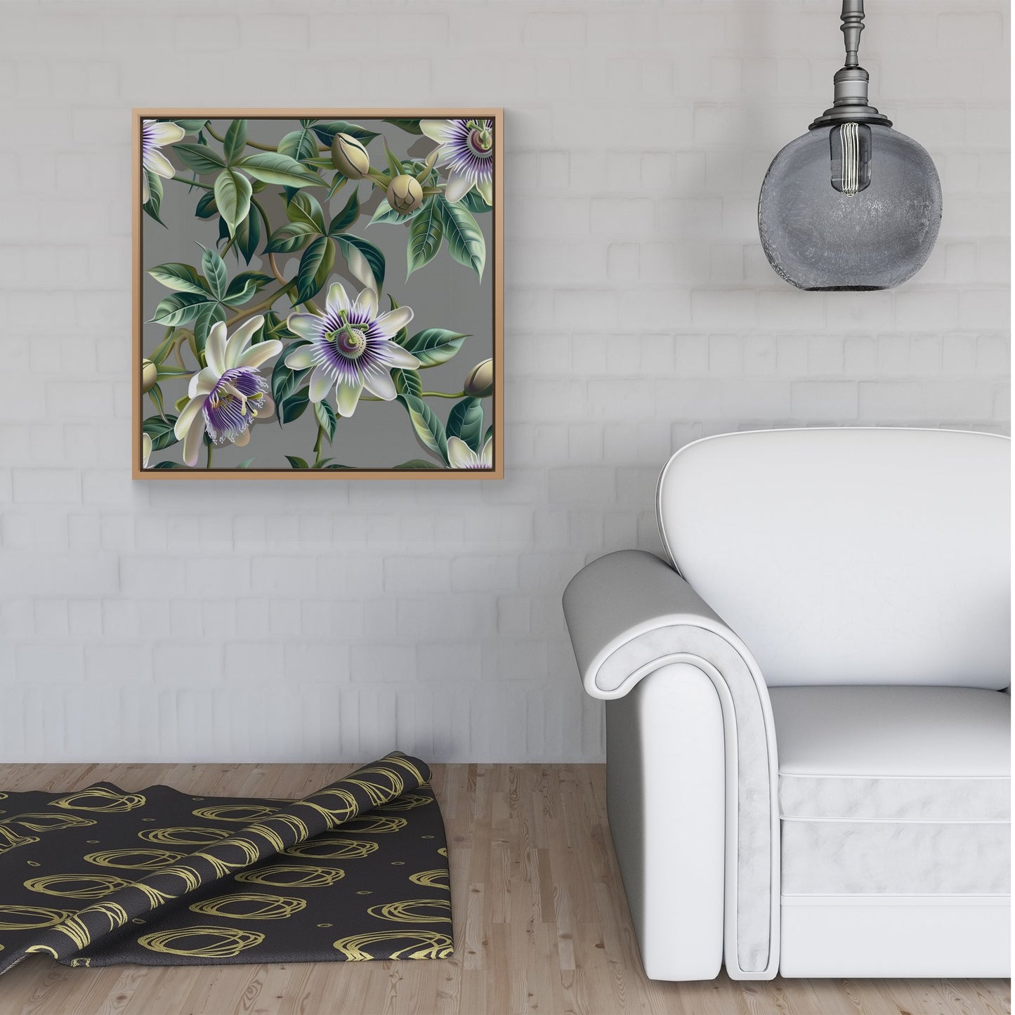 Passion Flowers Framed Canvas
