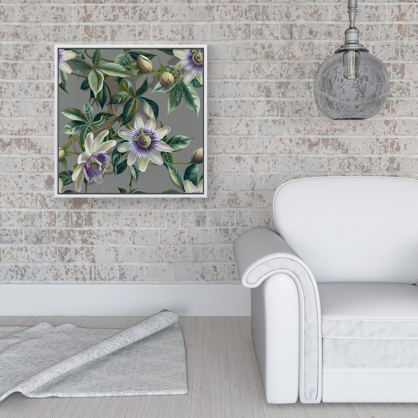 Passion Flowers Framed Canvas