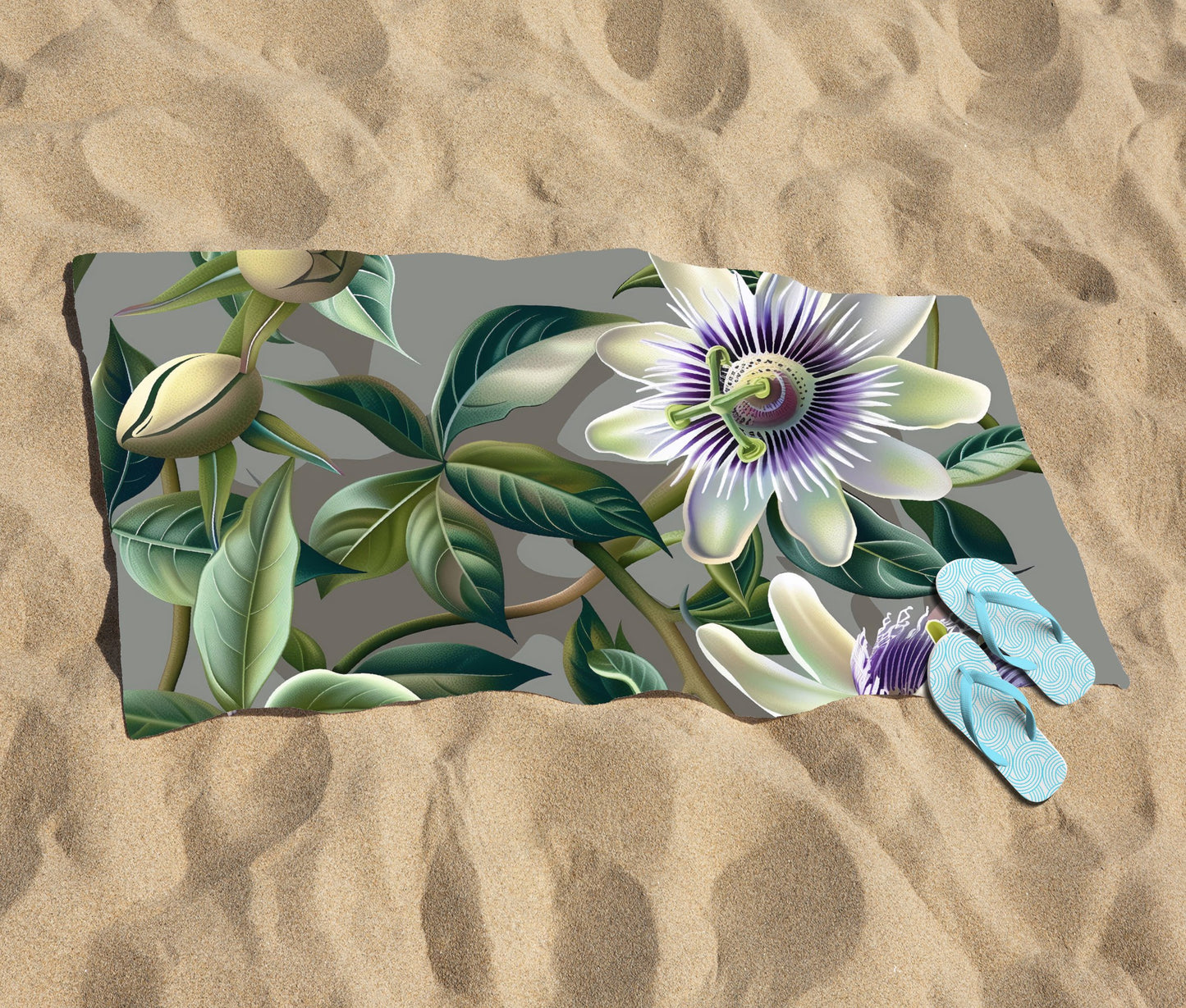 Passion Flowers Beach Towel