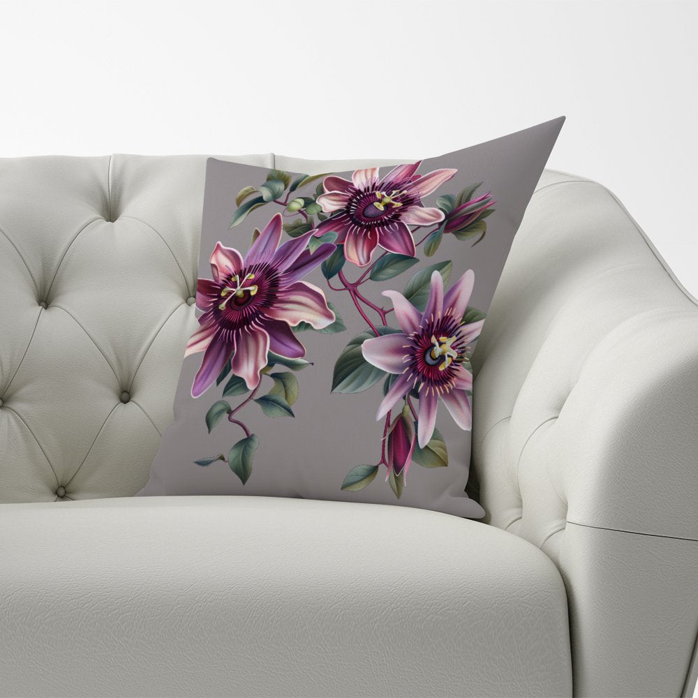 Purple Passion Flowers Cushions