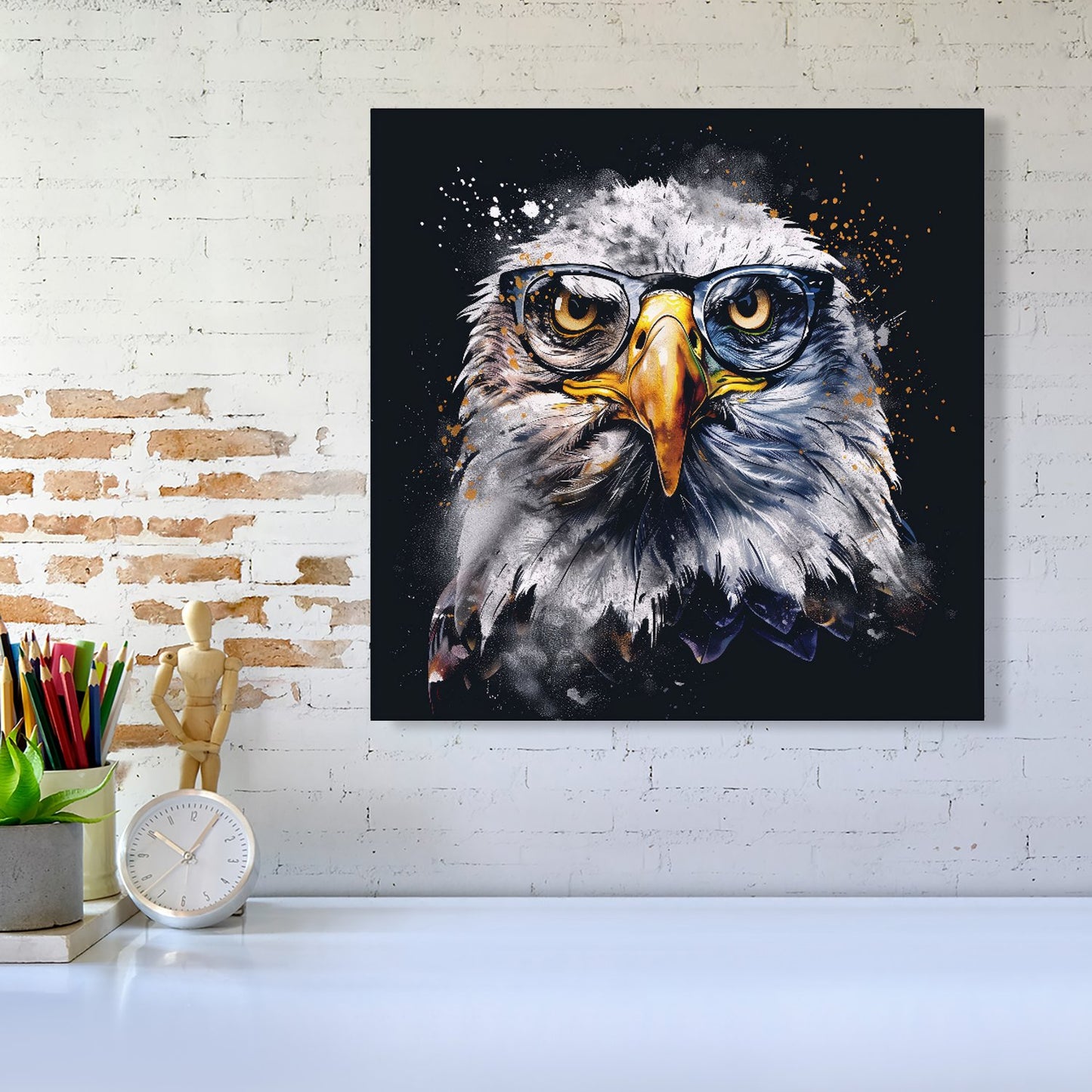 Eagle In Glasses Splashart Canvas