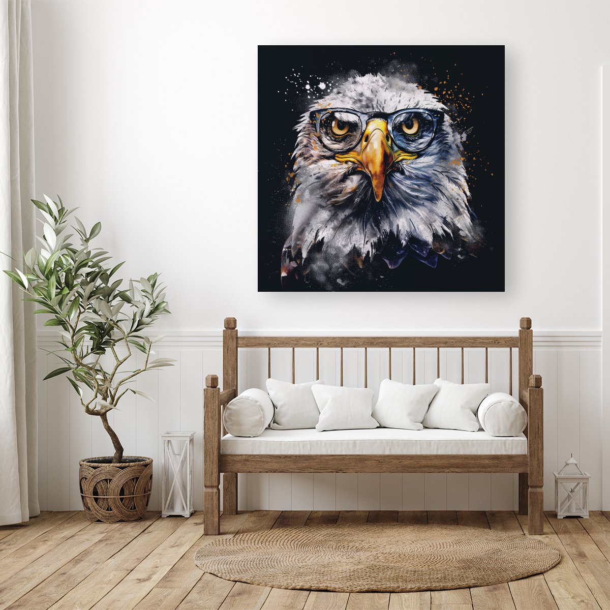 Eagle In Glasses Splashart Canvas