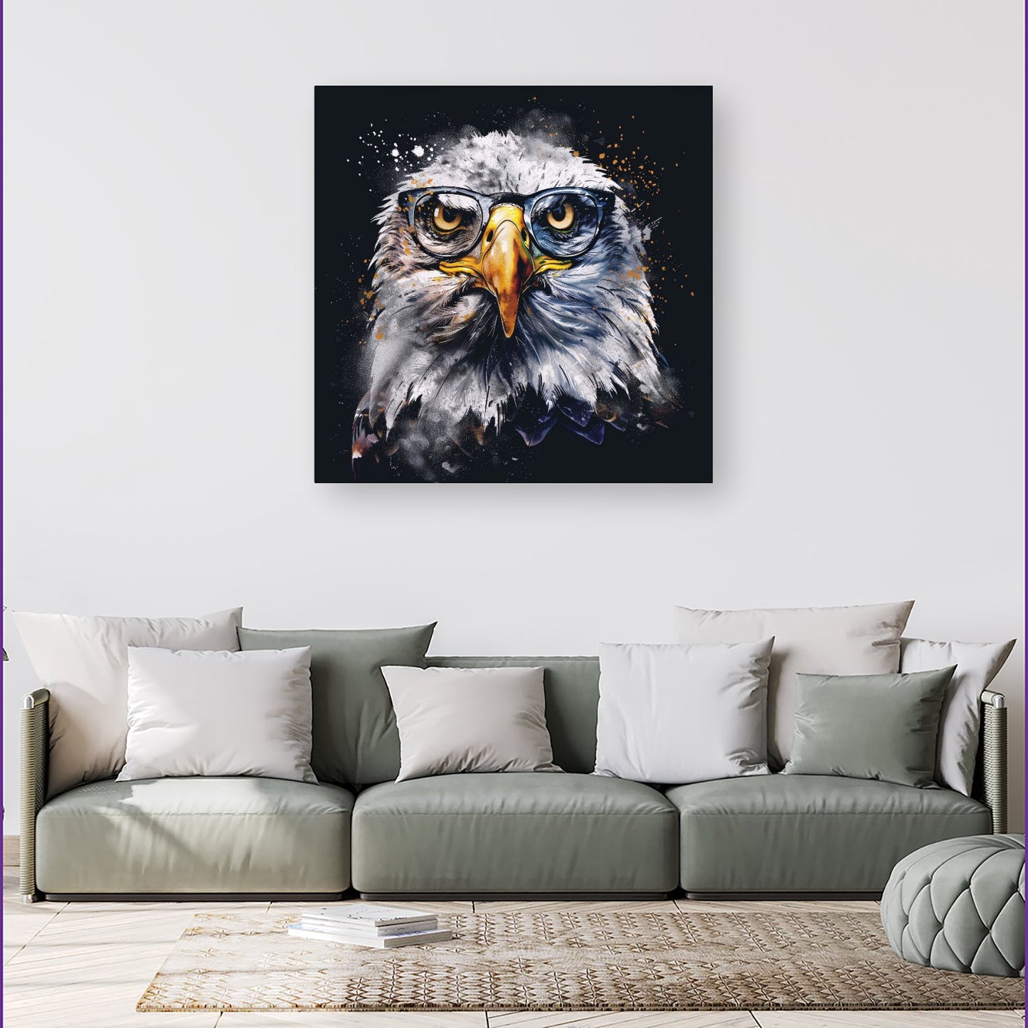 Eagle In Glasses Splashart Canvas