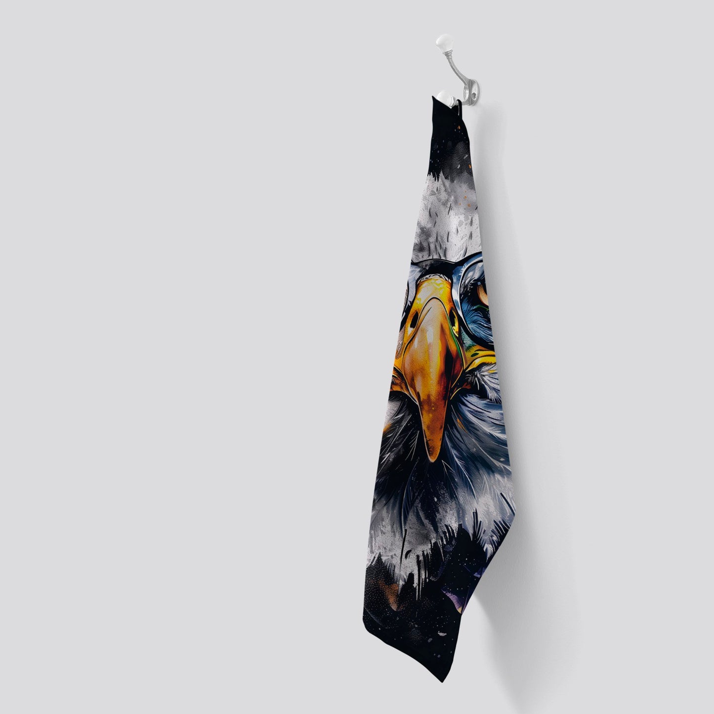 Eagle In Glasses Splashart Tea Towel