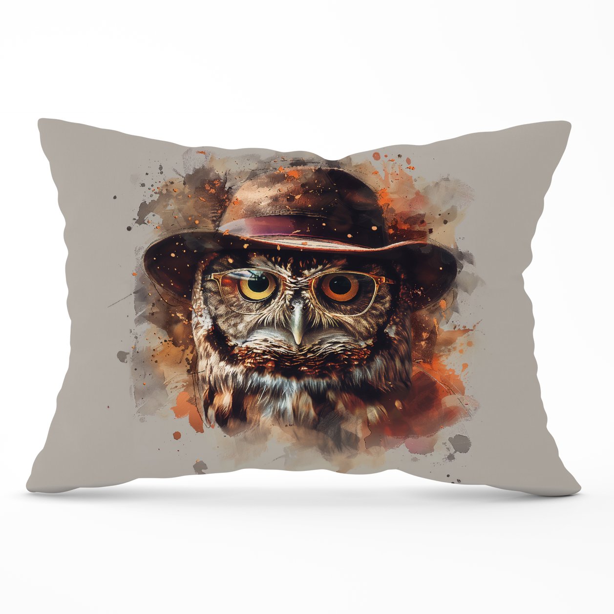 Owl With Hat And Glasses Cushions