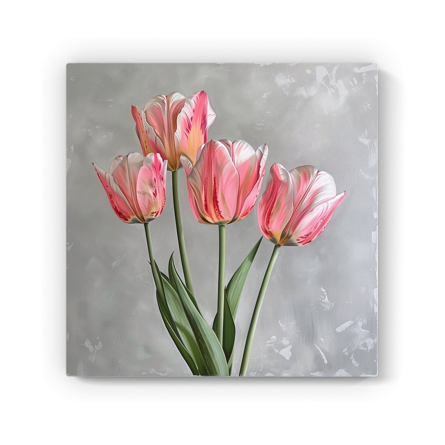 Painted Pink Tulips Canvas
