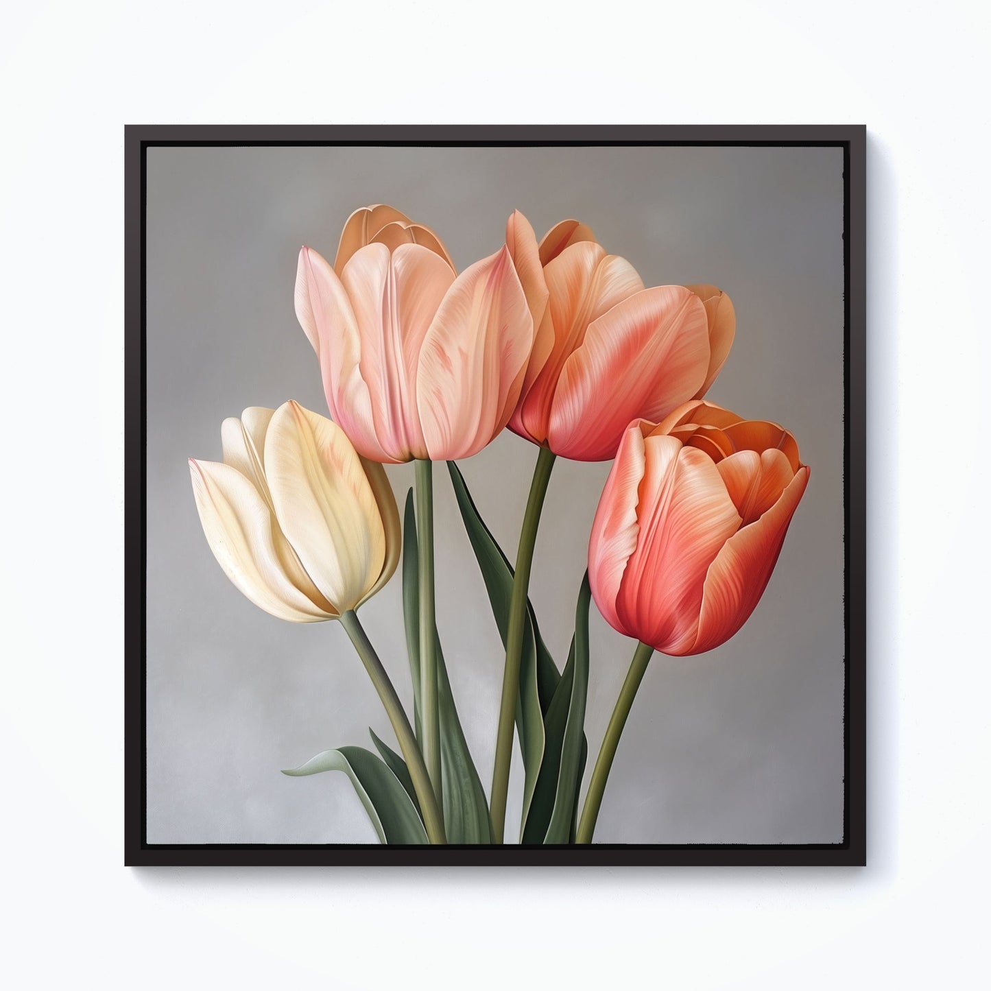 Spring Tulips Framed Canvas
