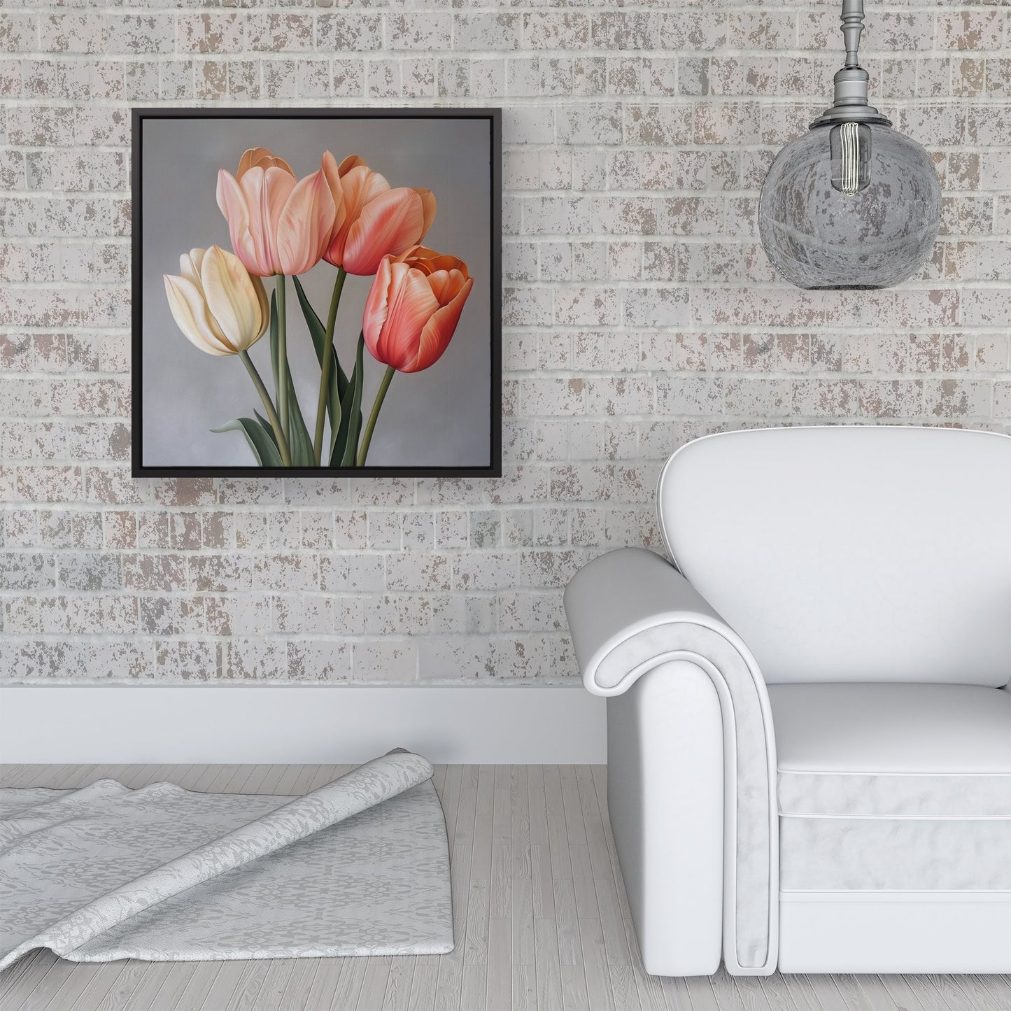 Spring Tulips Framed Canvas