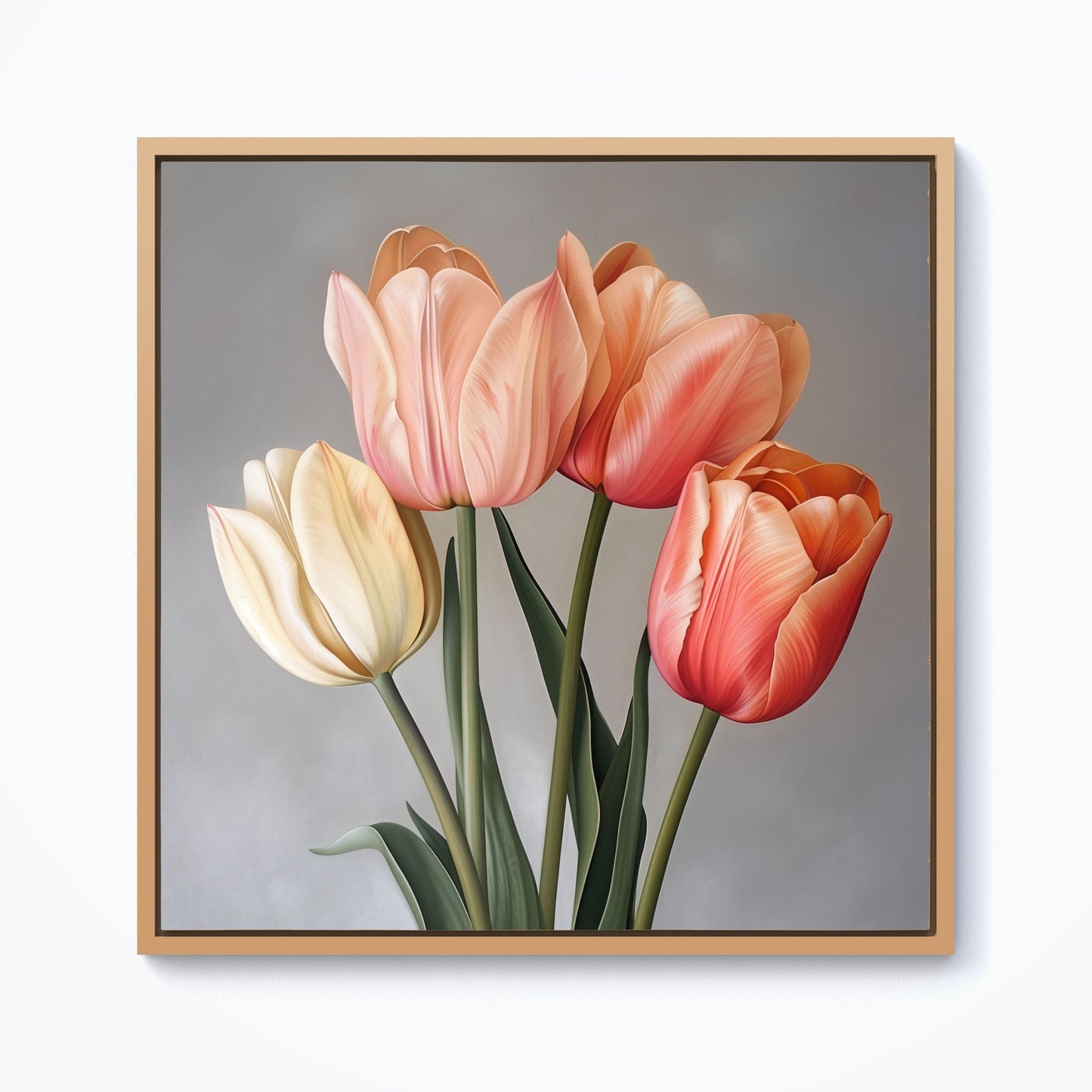 Spring Tulips Framed Canvas
