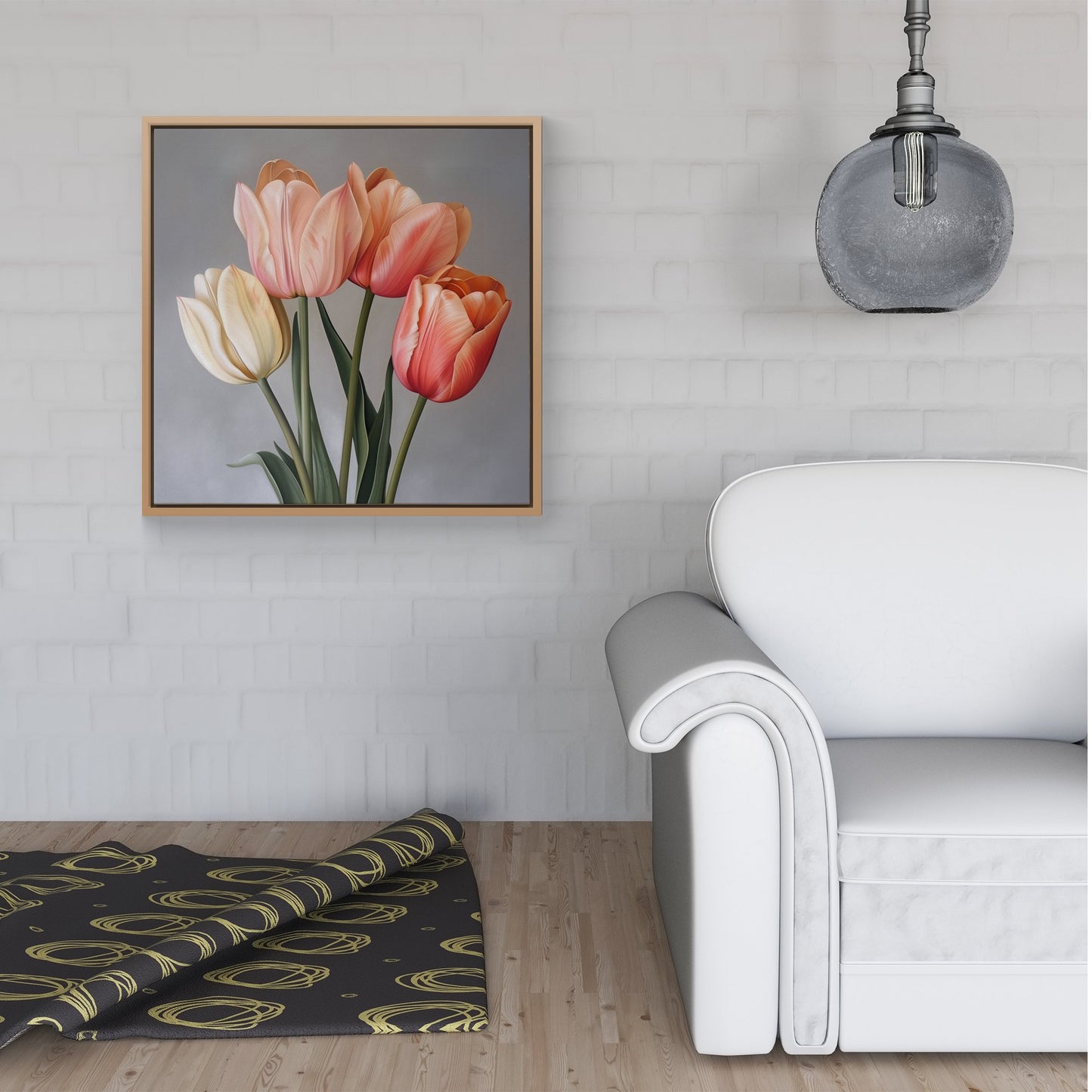 Spring Tulips Framed Canvas