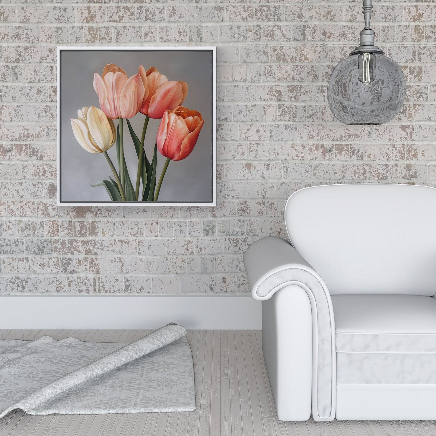 Spring Tulips Framed Canvas