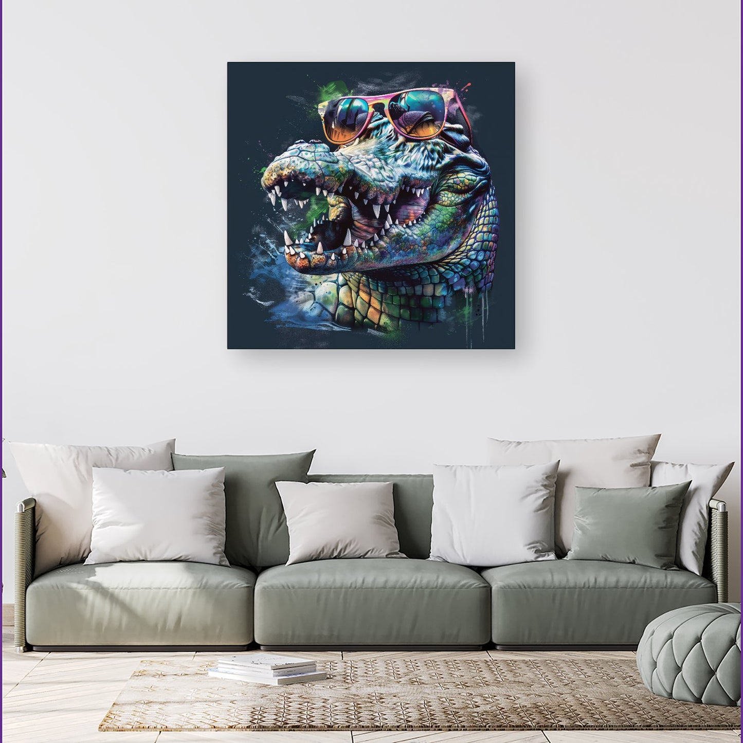 Crocodile In Glasses Splashart Canvas