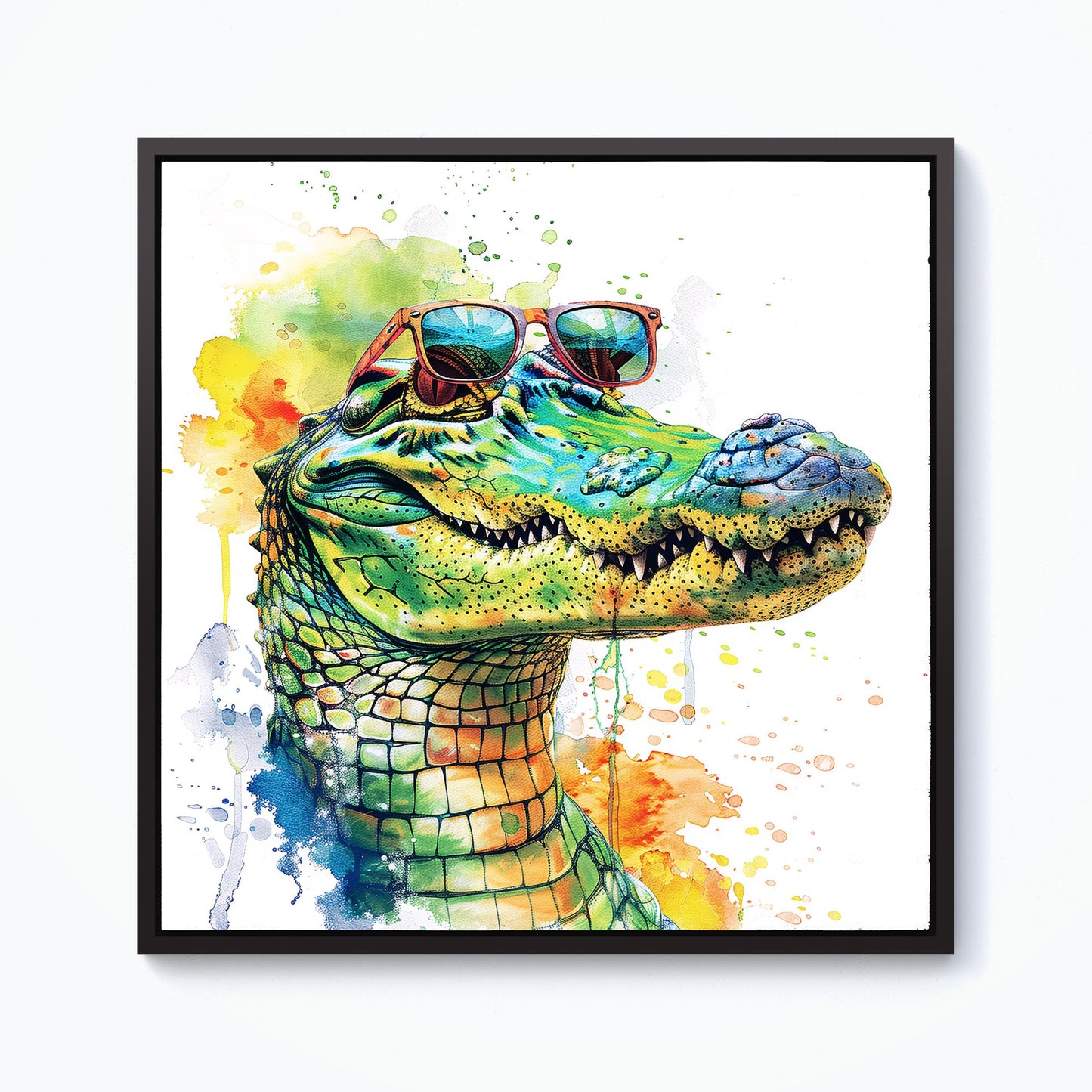 Cool Crocodile Framed Canvas