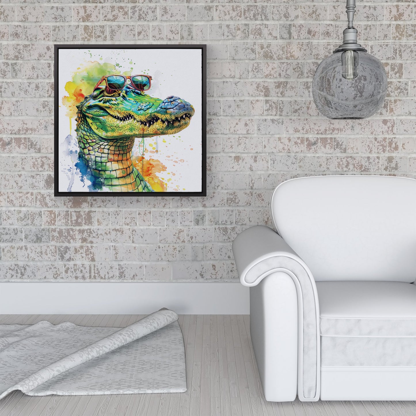 Cool Crocodile Framed Canvas