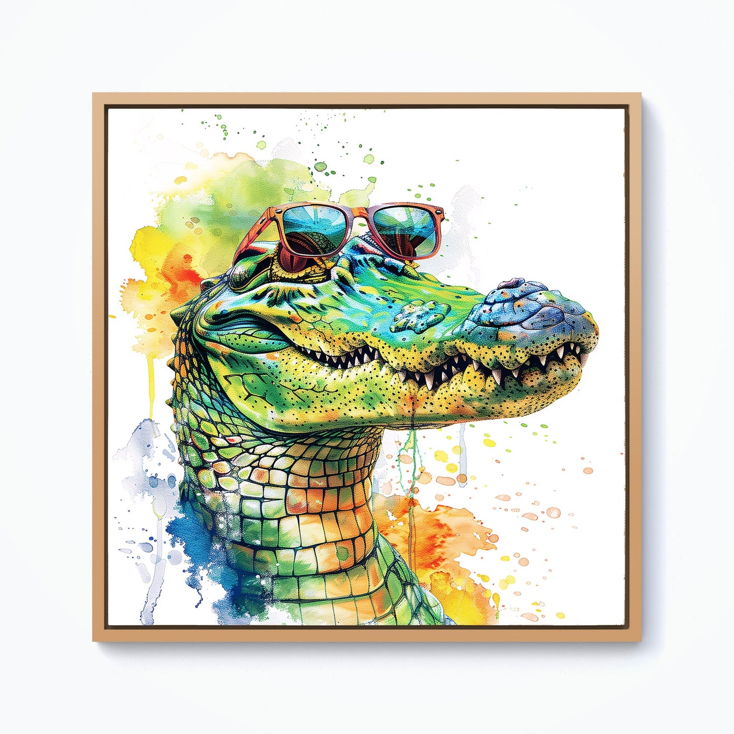 Cool Crocodile Framed Canvas