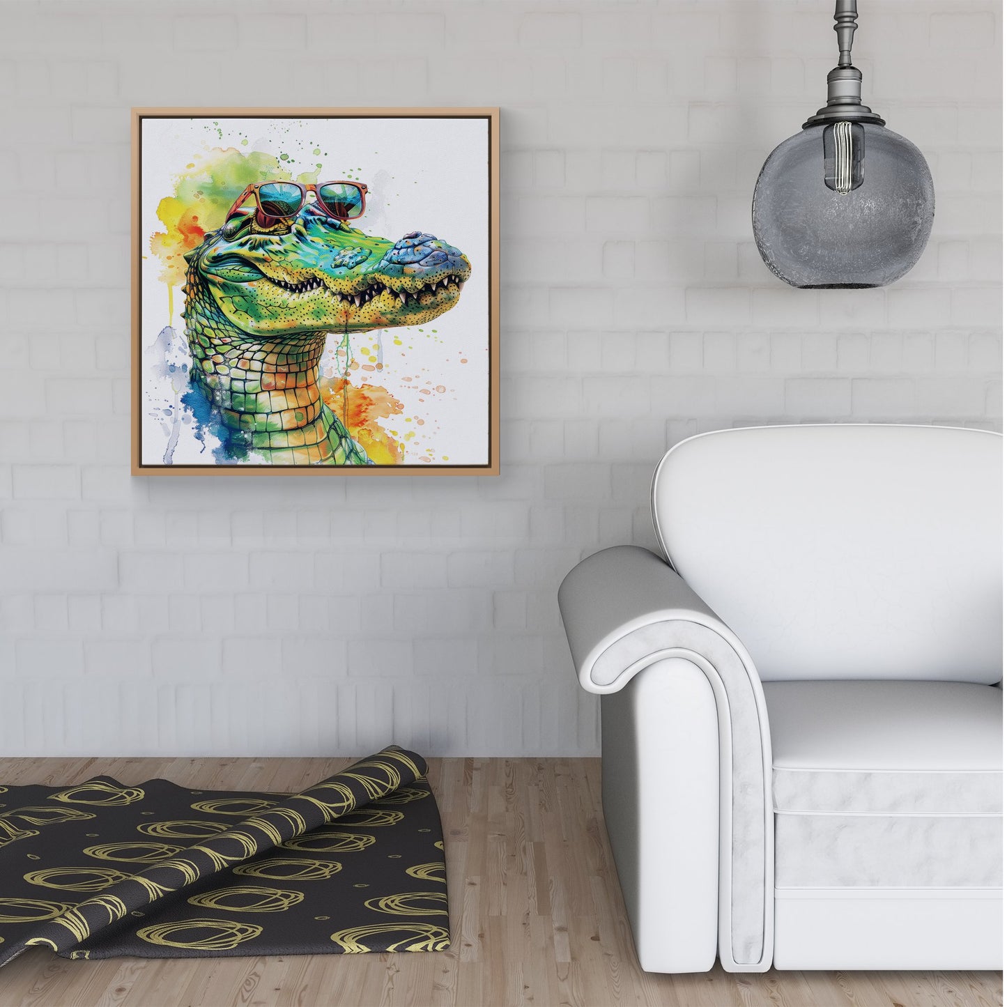 Cool Crocodile Framed Canvas
