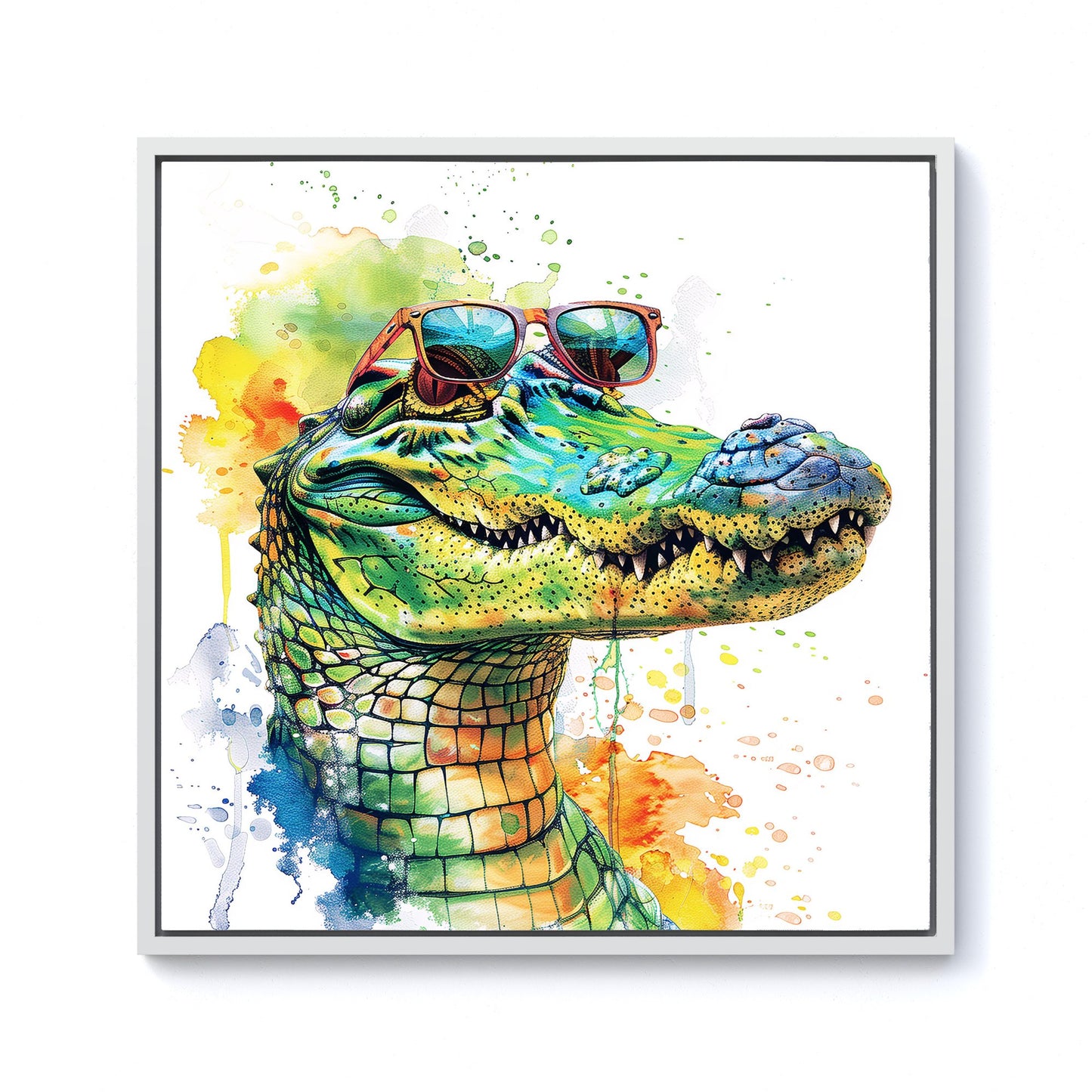 Cool Crocodile Framed Canvas
