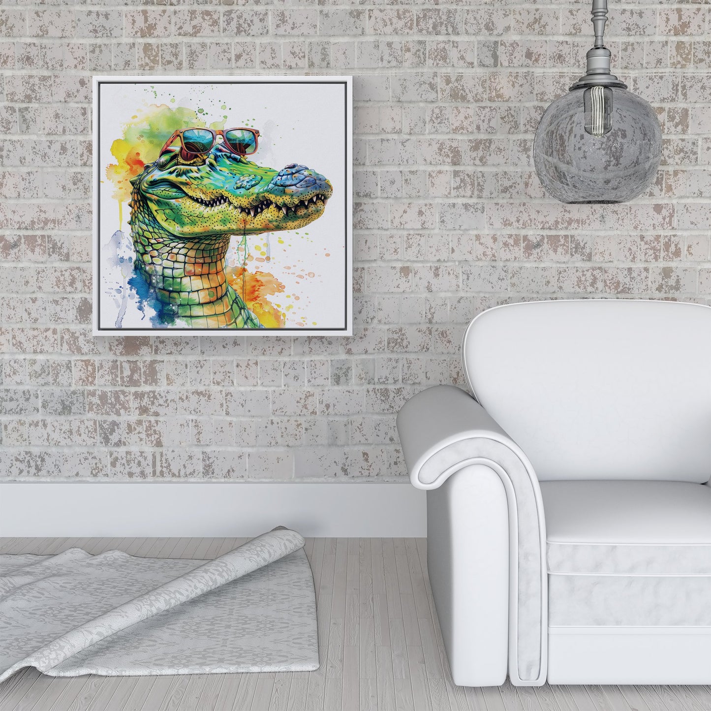 Cool Crocodile Framed Canvas