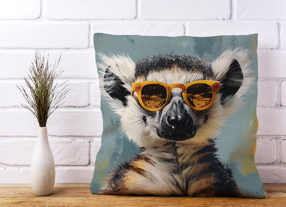Lemur In Glasses Cushions