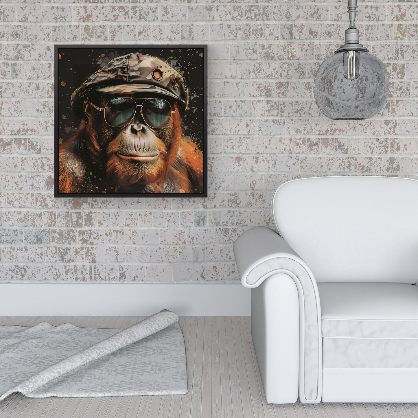 Cool Orangutan Framed Canvas