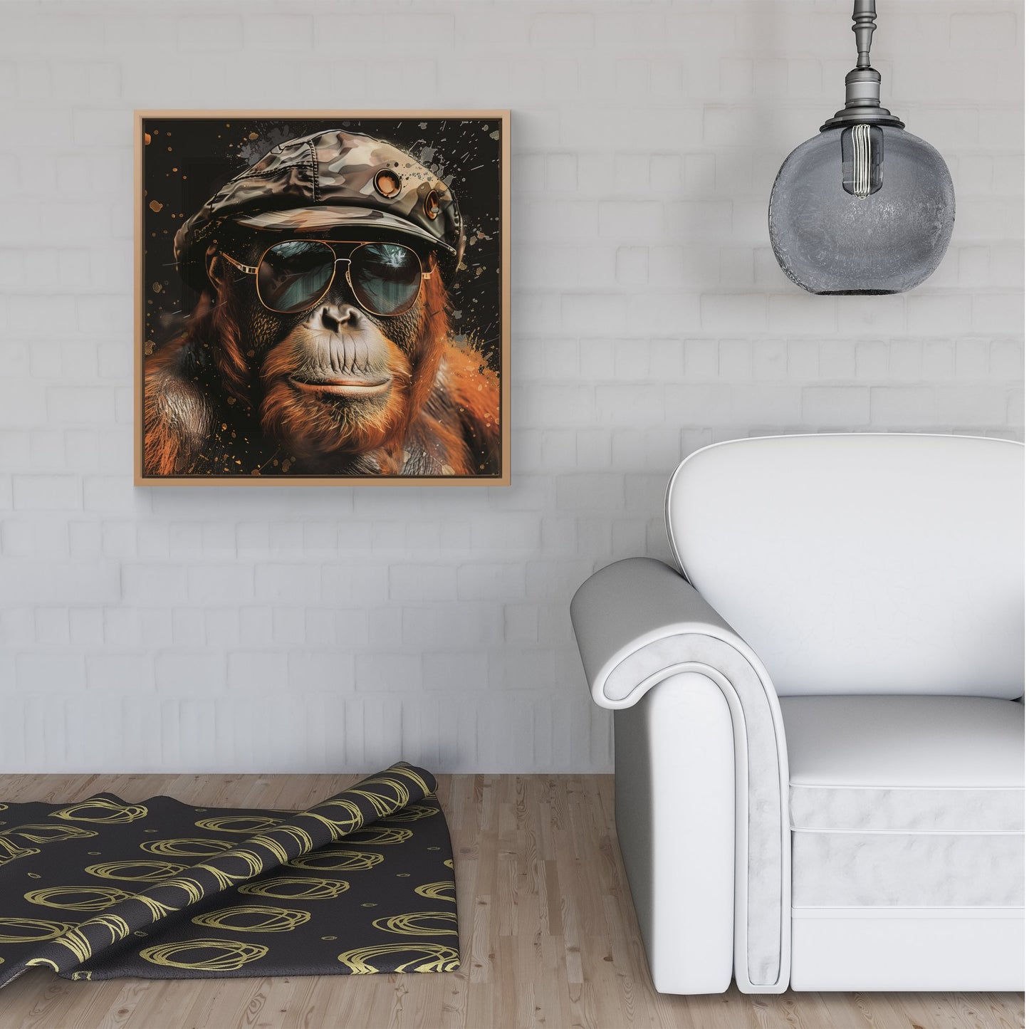 Cool Orangutan Framed Canvas