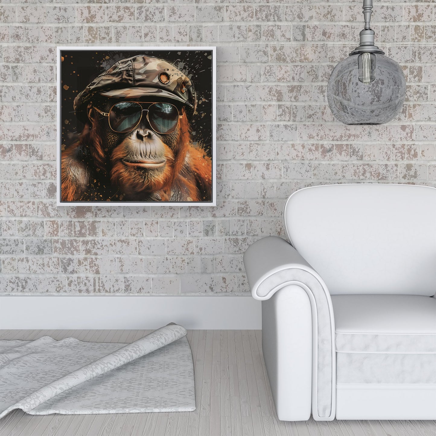 Cool Orangutan Framed Canvas