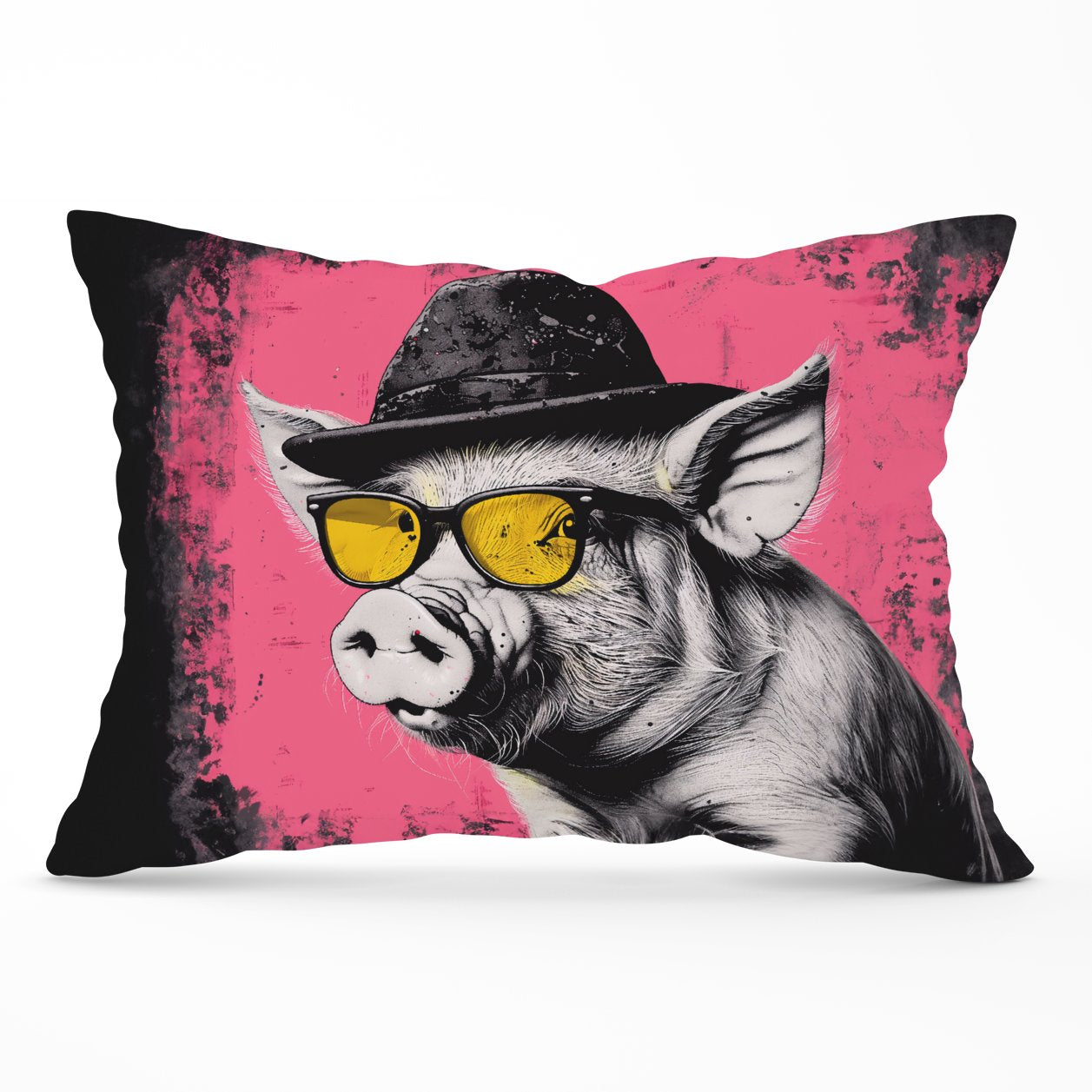 Pig In A Hat And Glasses Cushions