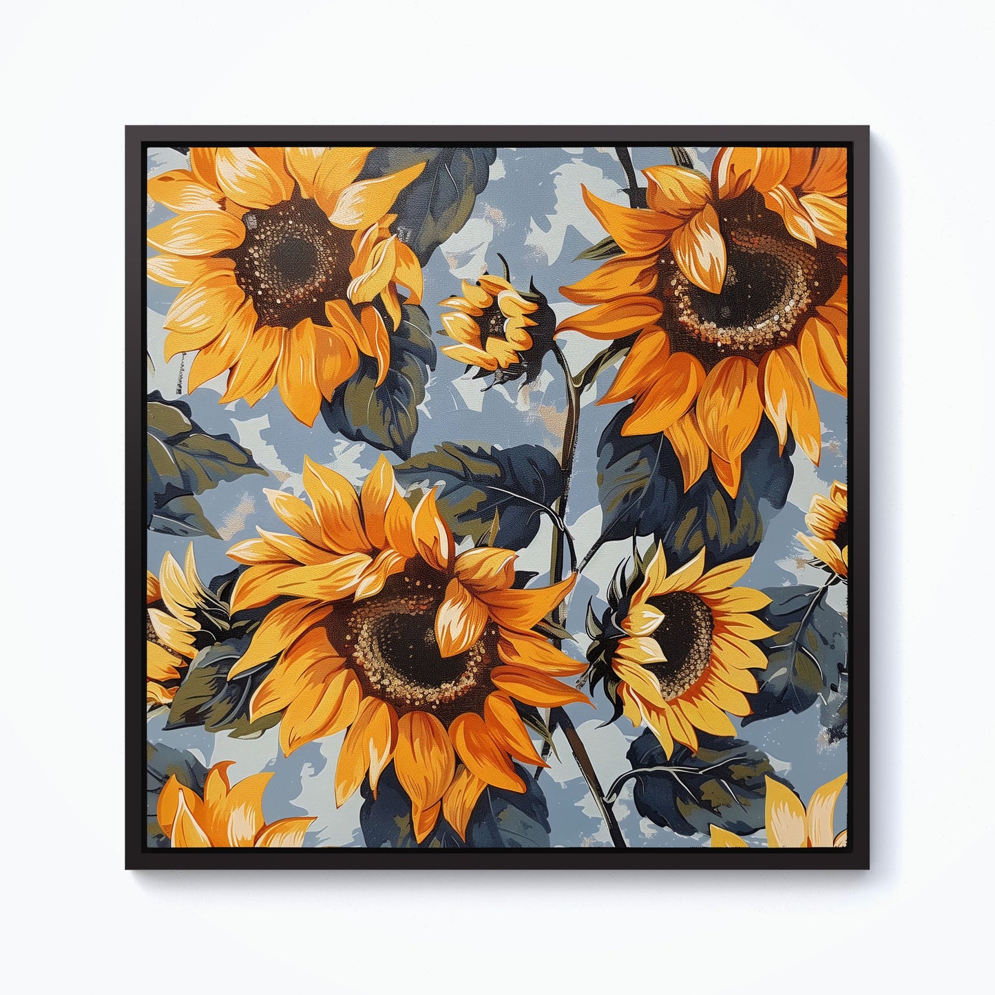Sunflowers On A Sunny Day Framed Canvas