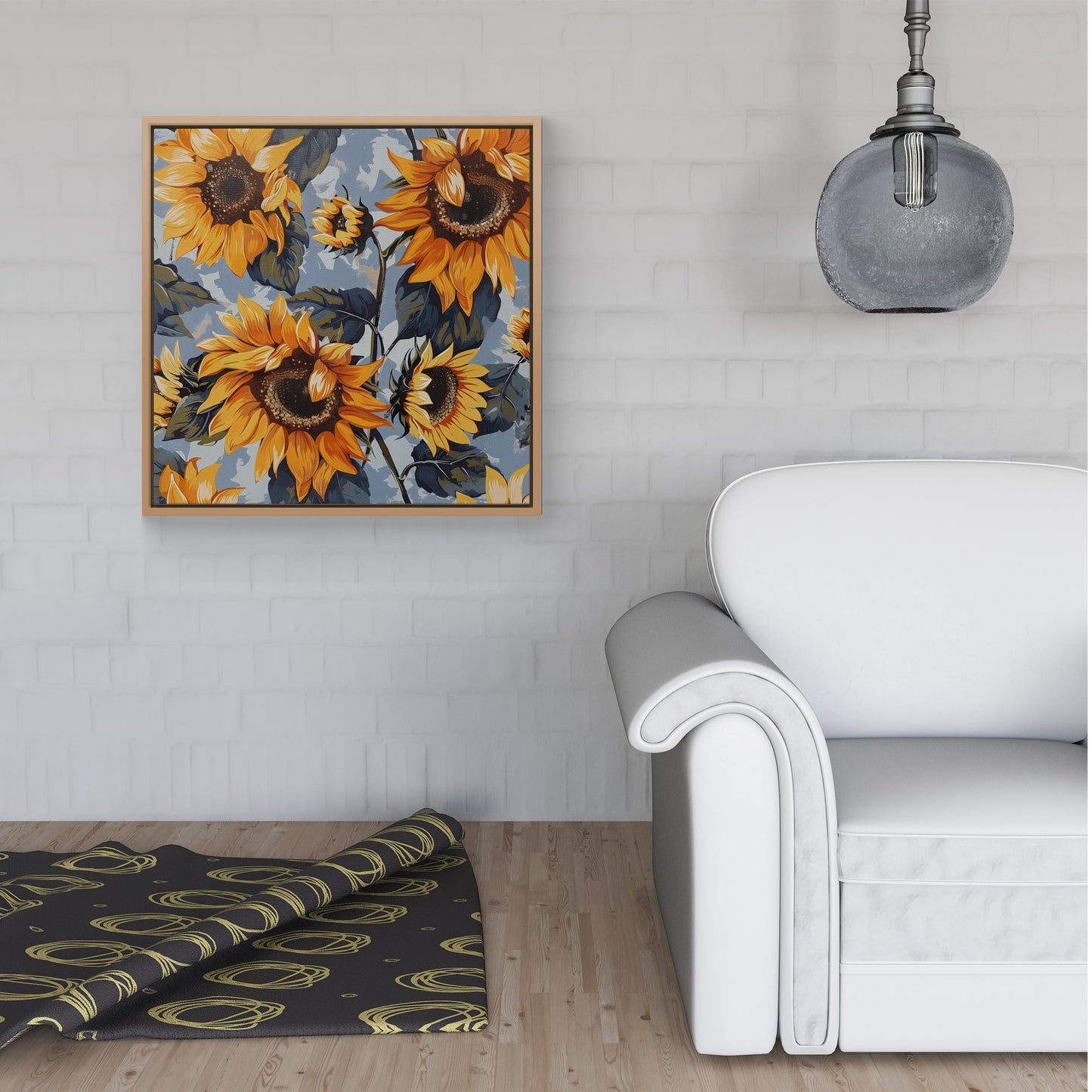 Sunflowers On A Sunny Day Framed Canvas