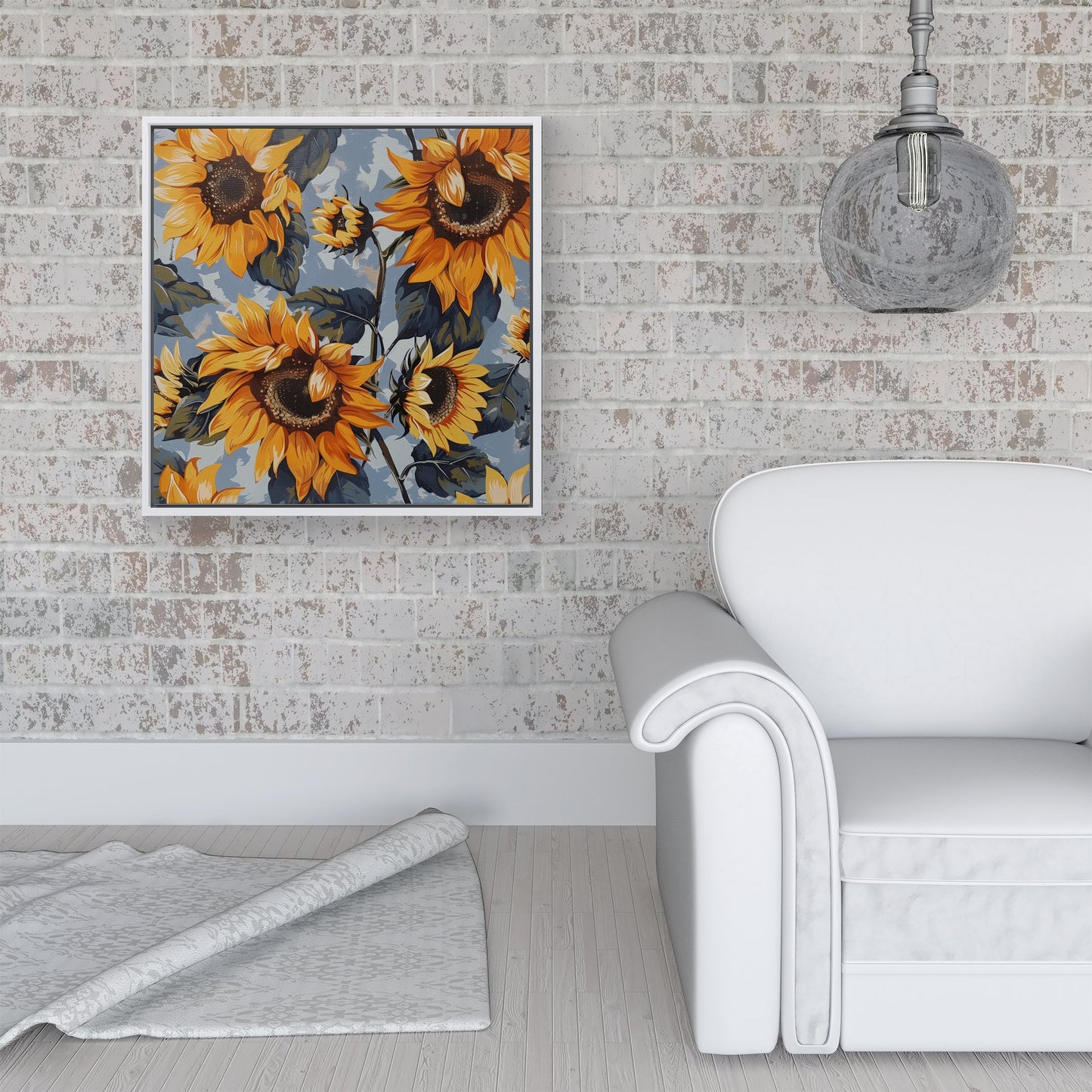 Sunflowers On A Sunny Day Framed Canvas