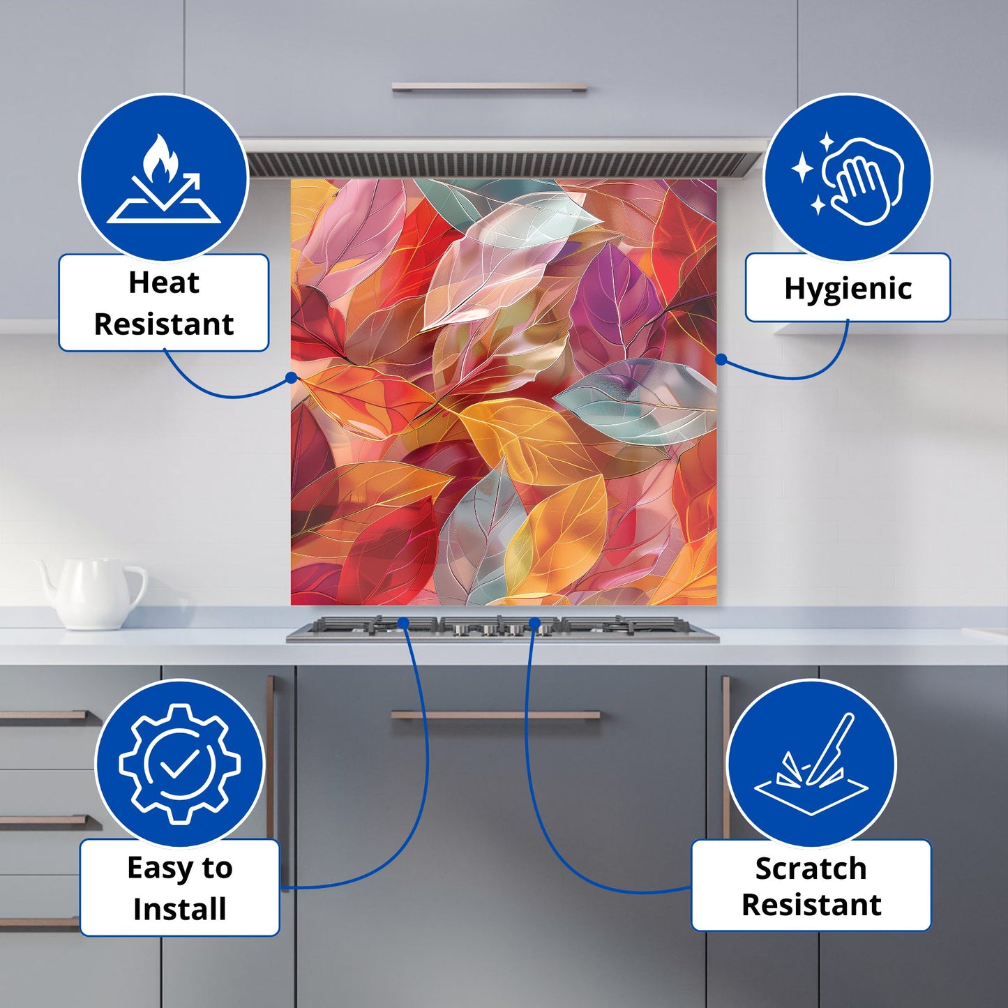 Kaleidoscope of Autumn Leaves Kitchen Splashback
