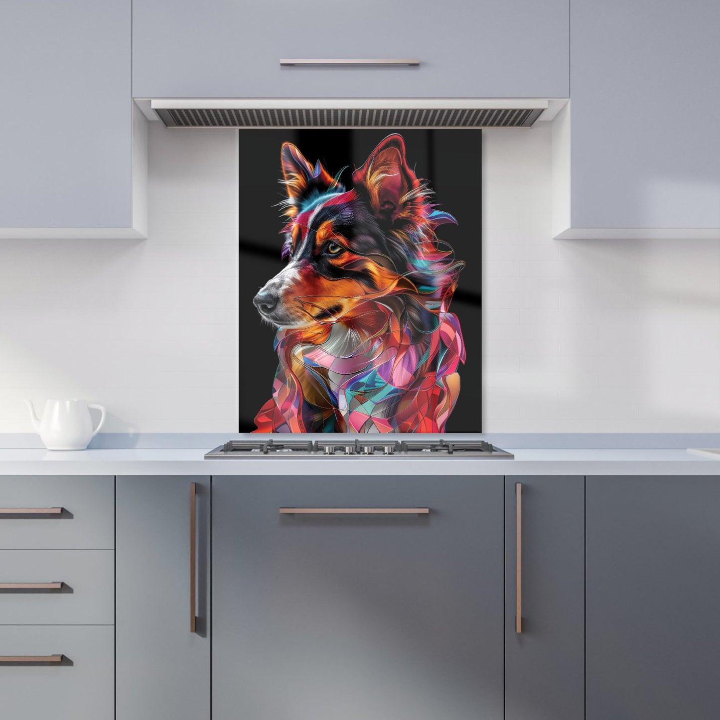 Colorful Collie Dreams Kitchen Splashback