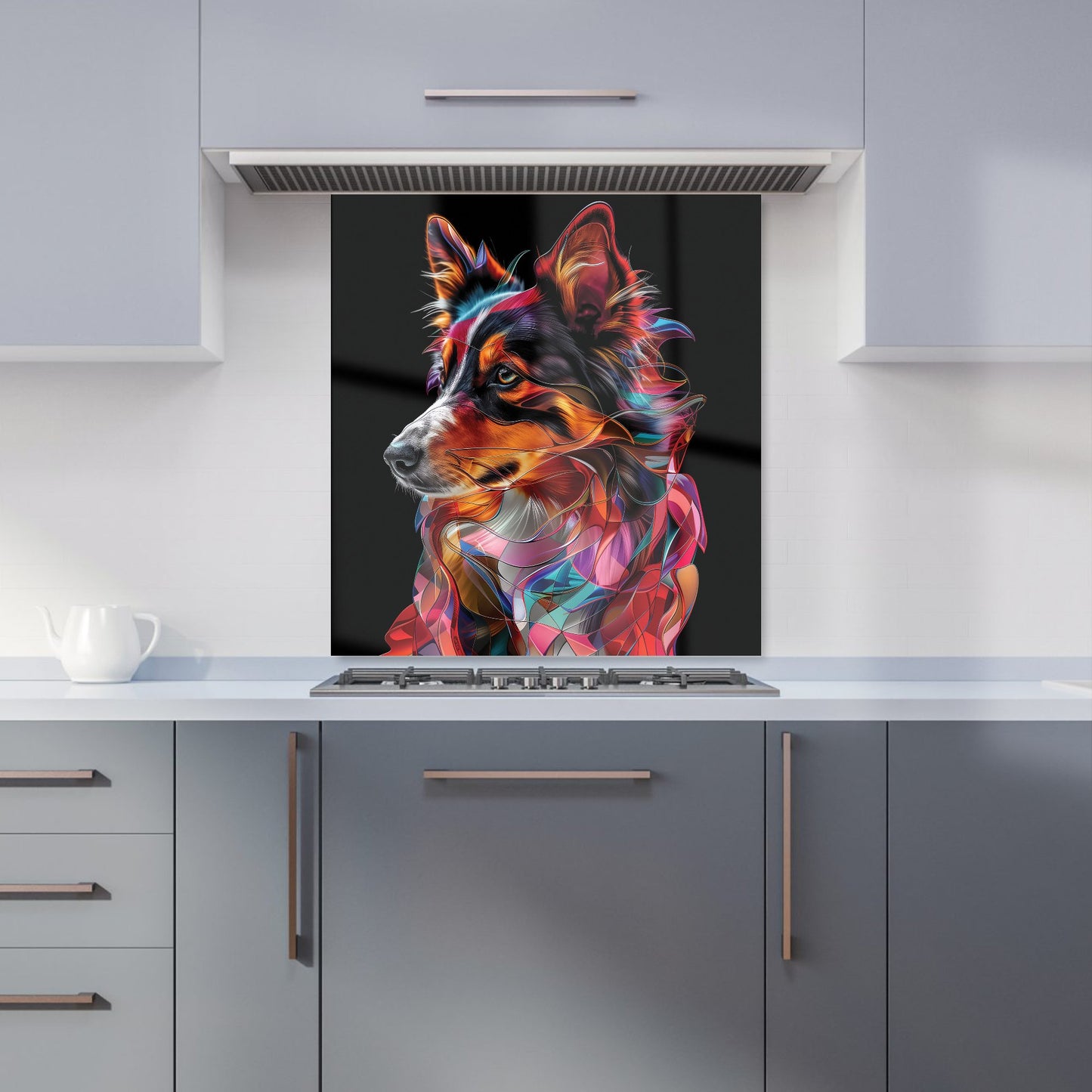 Colorful Collie Dreams Kitchen Splashback