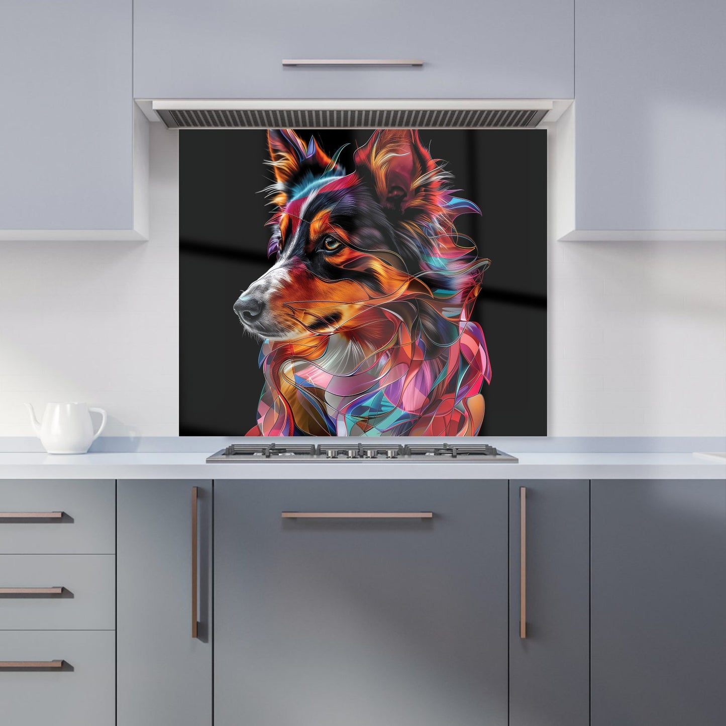 Colorful Collie Dreams Kitchen Splashback