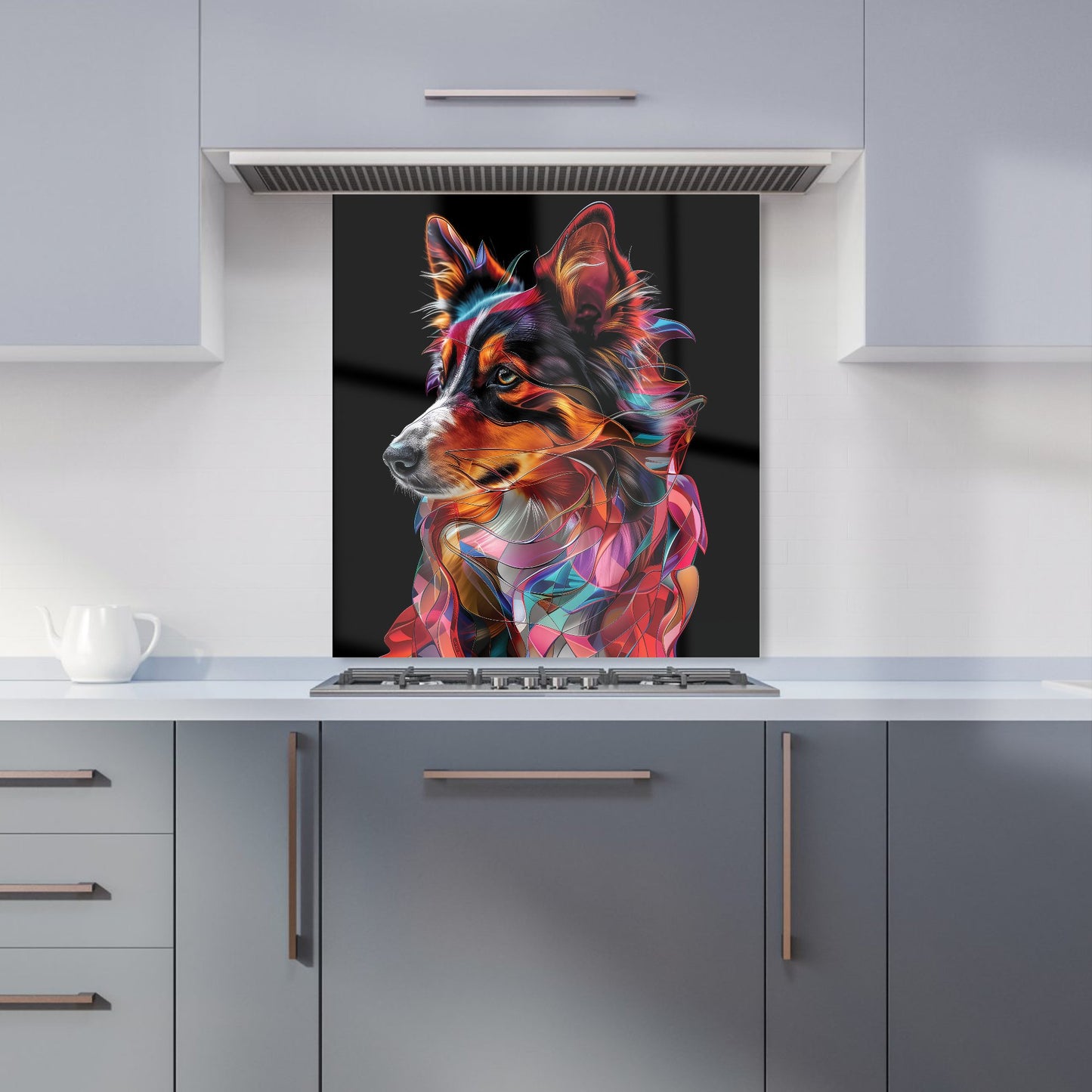 Colorful Collie Dreams Kitchen Splashback