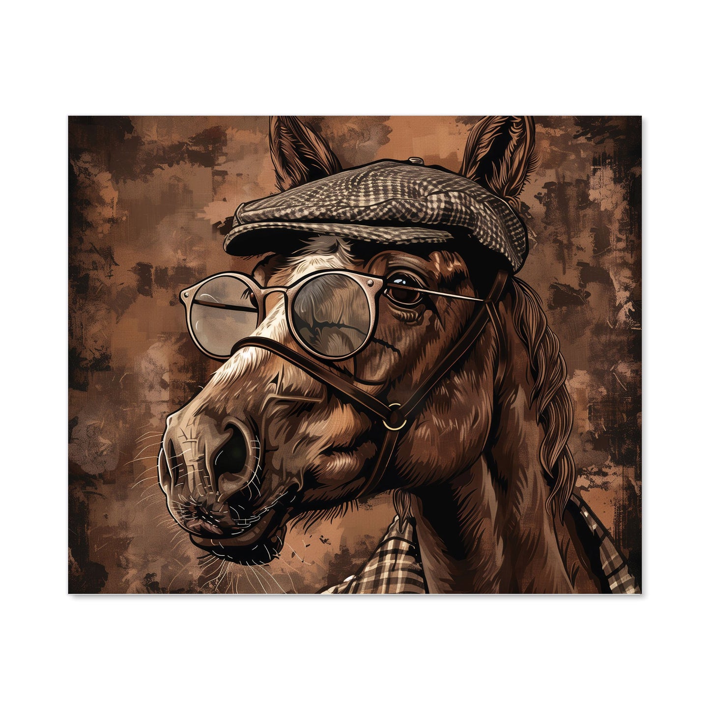 Dapper Horse with Tweed Cap Kitchen Splashback