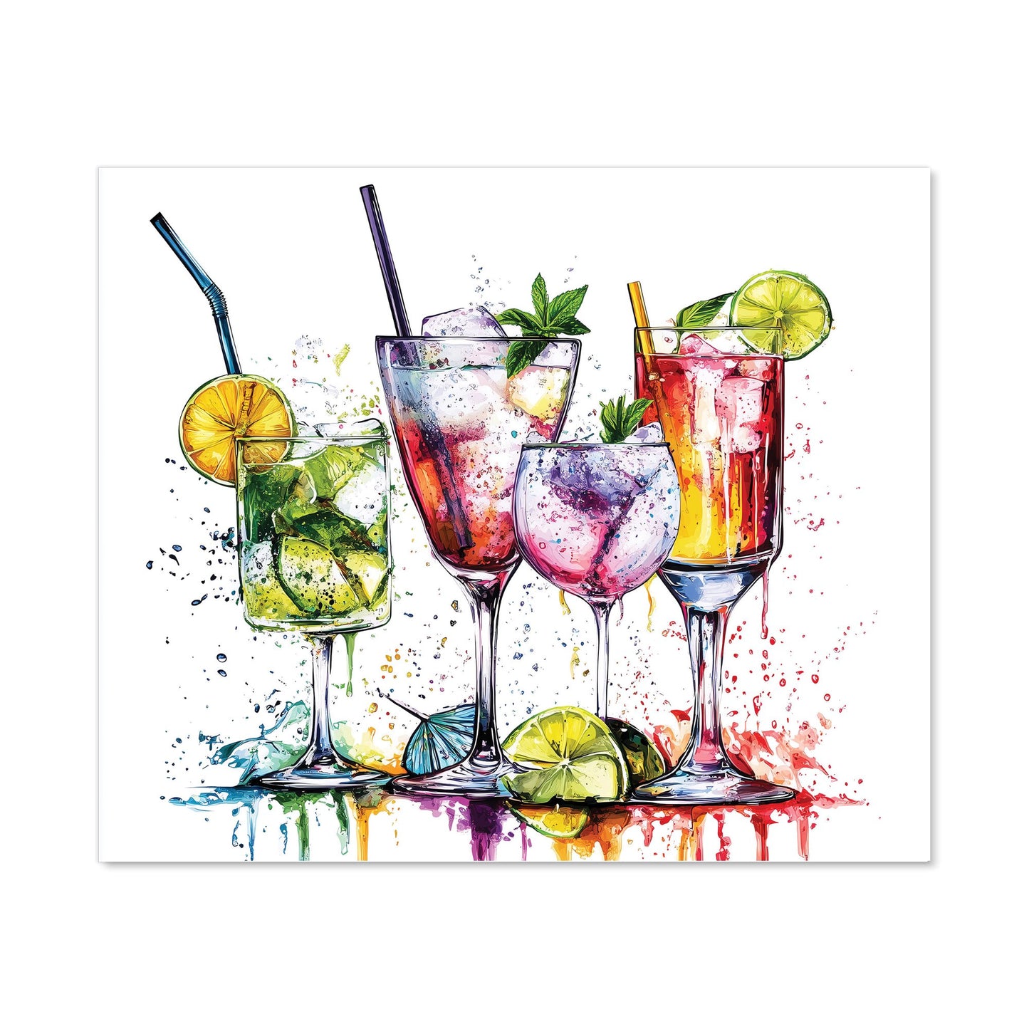 Vibrant Cocktail Splash Kitchen Splashback