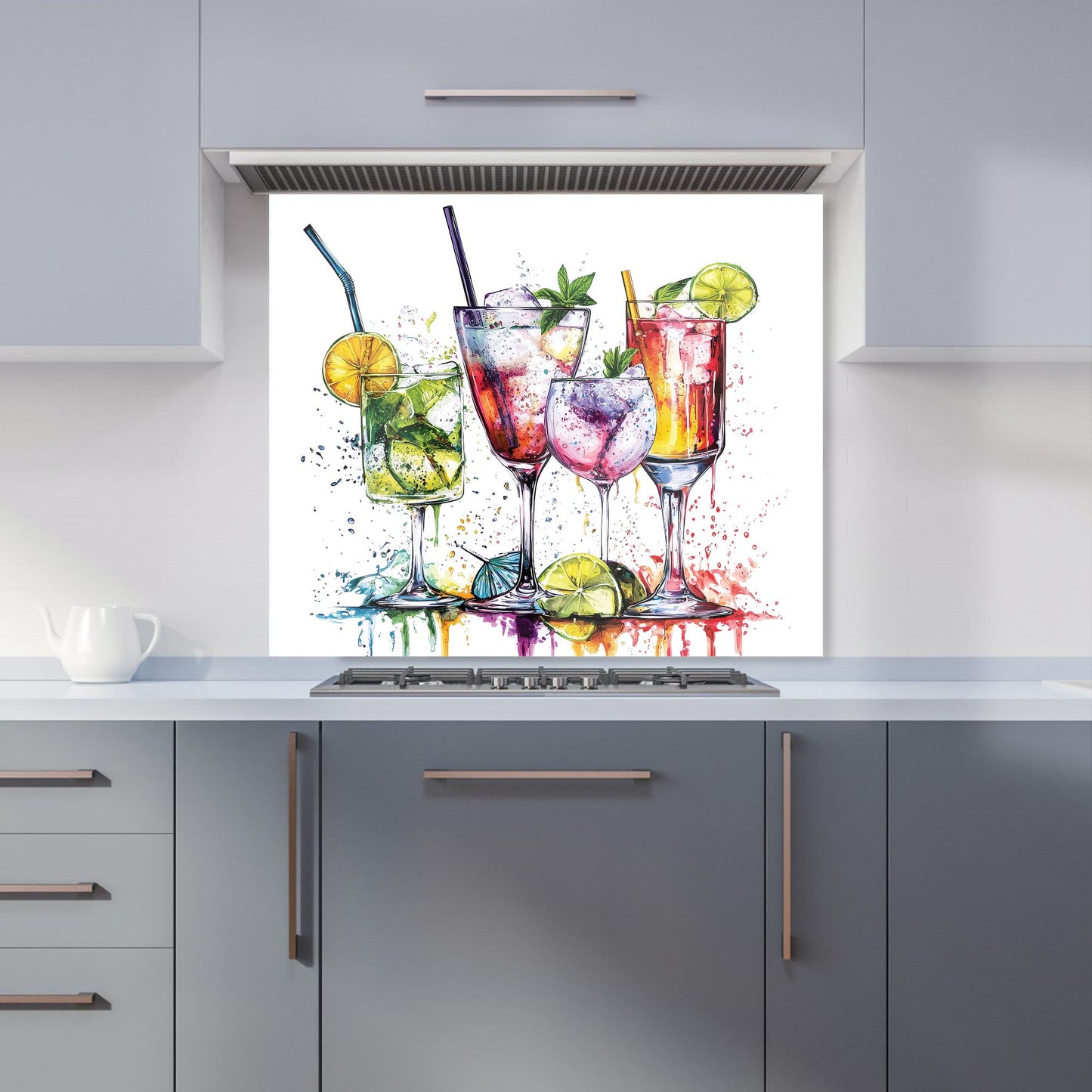 Vibrant Cocktail Splash Kitchen Splashback