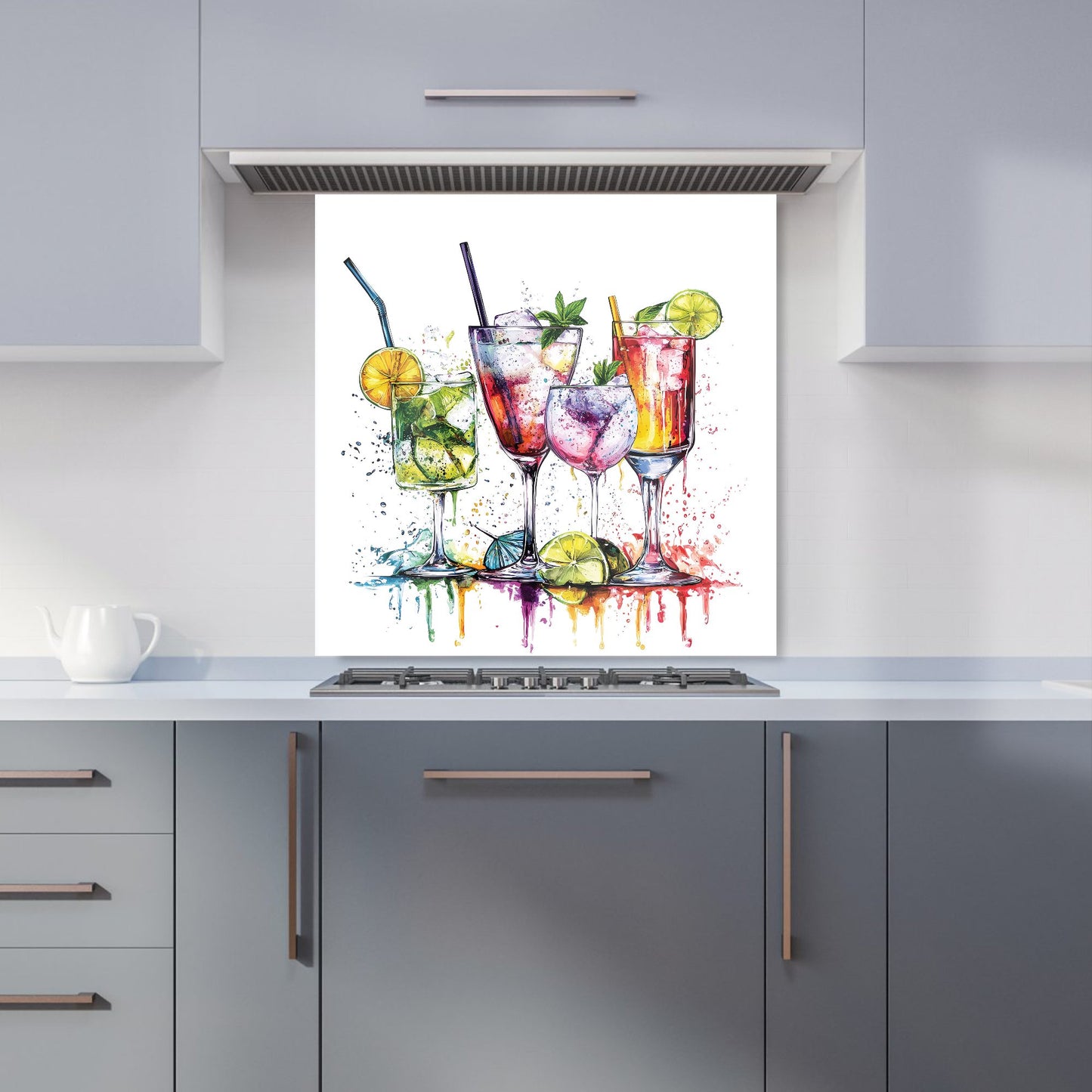 Vibrant Cocktail Splash Kitchen Splashback
